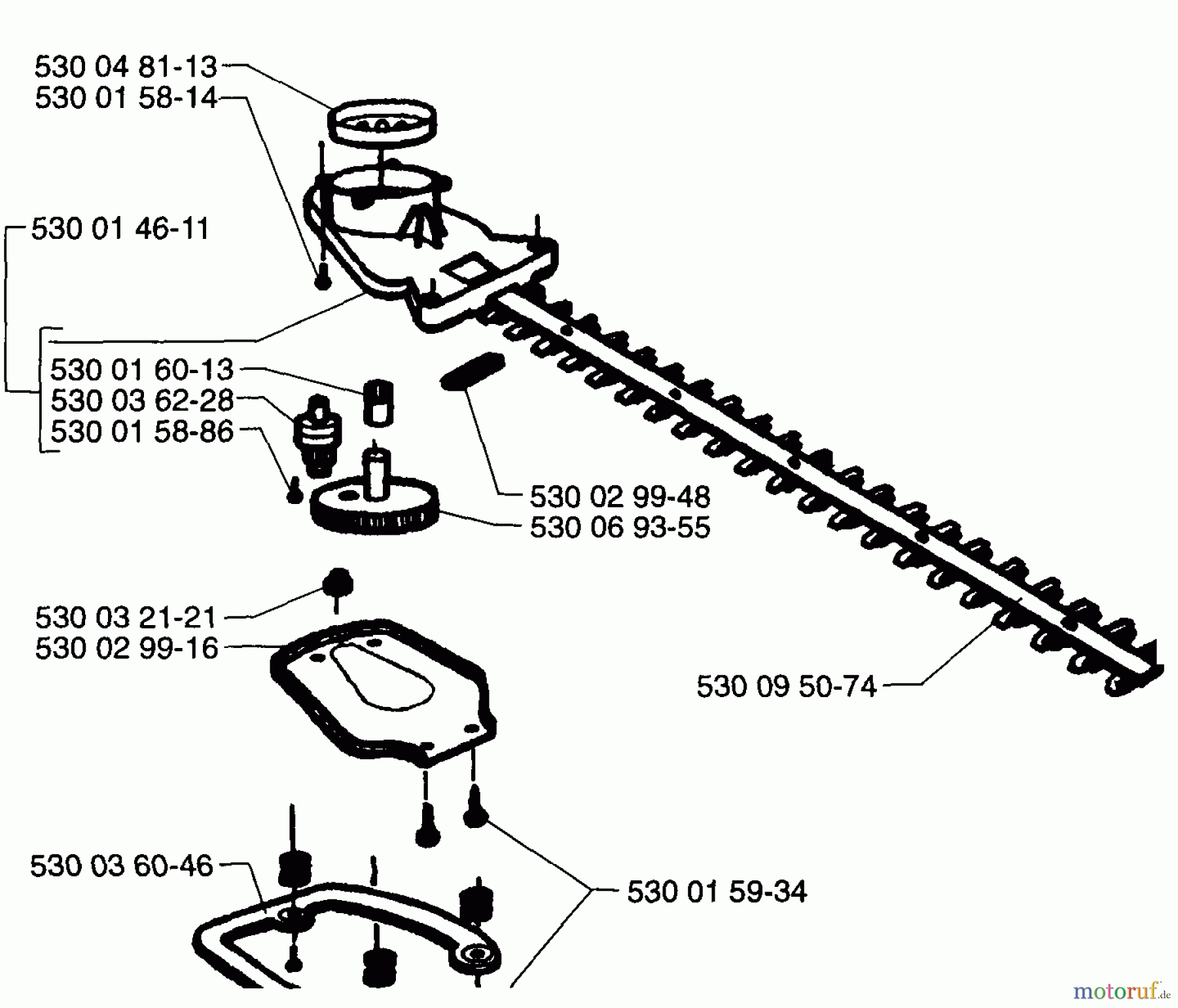  Husqvarna Heckenscheren 18 H - Husqvarna Hedge Trimmer (1996-03 & After) Blade Assembly