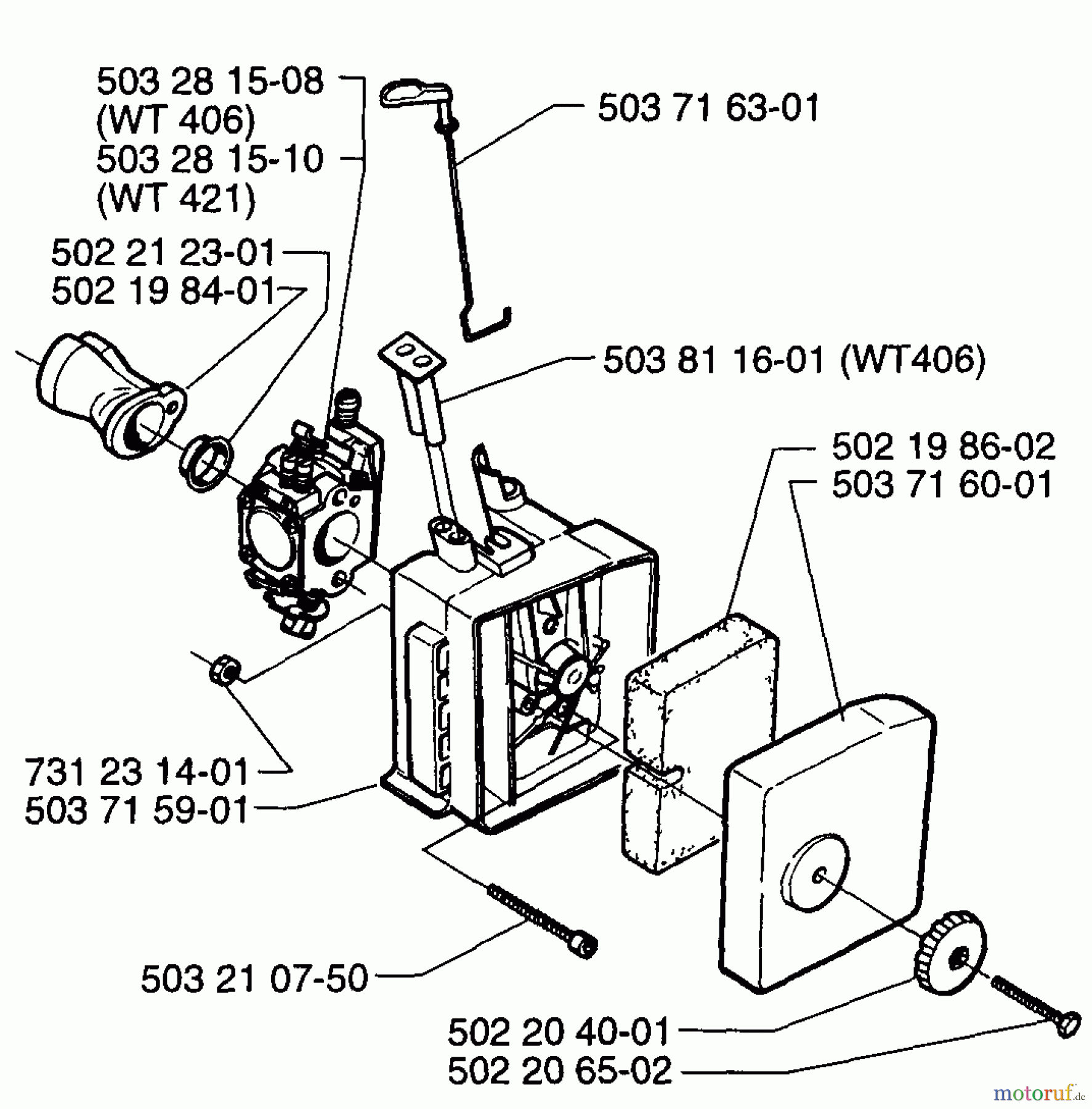  Husqvarna Heckenscheren 225 H - Husqvarna Hedge Trimmer (1997-02 & After) Air Filter/Carburetor