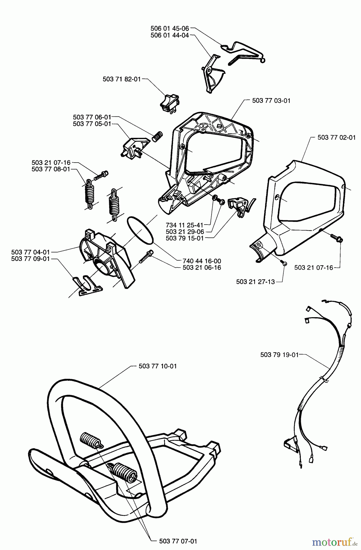  Husqvarna Heckenscheren 225 H - Husqvarna Hedge Trimmer (1997-02 & After) Handle Assembly