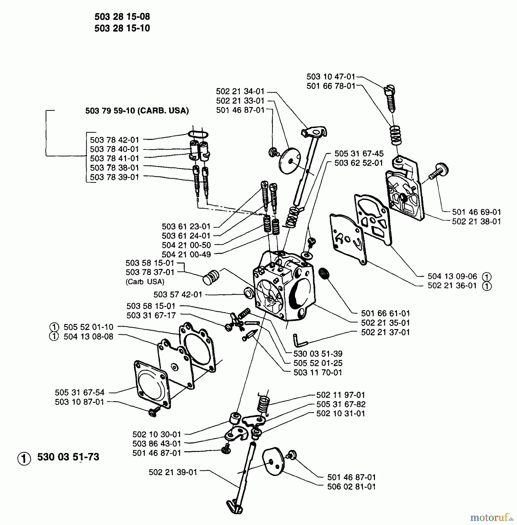  Husqvarna Heckenscheren 225 H 60 - Husqvarna Hedge Trimmer (1996-12 to 1997-12) Carburetor Parts