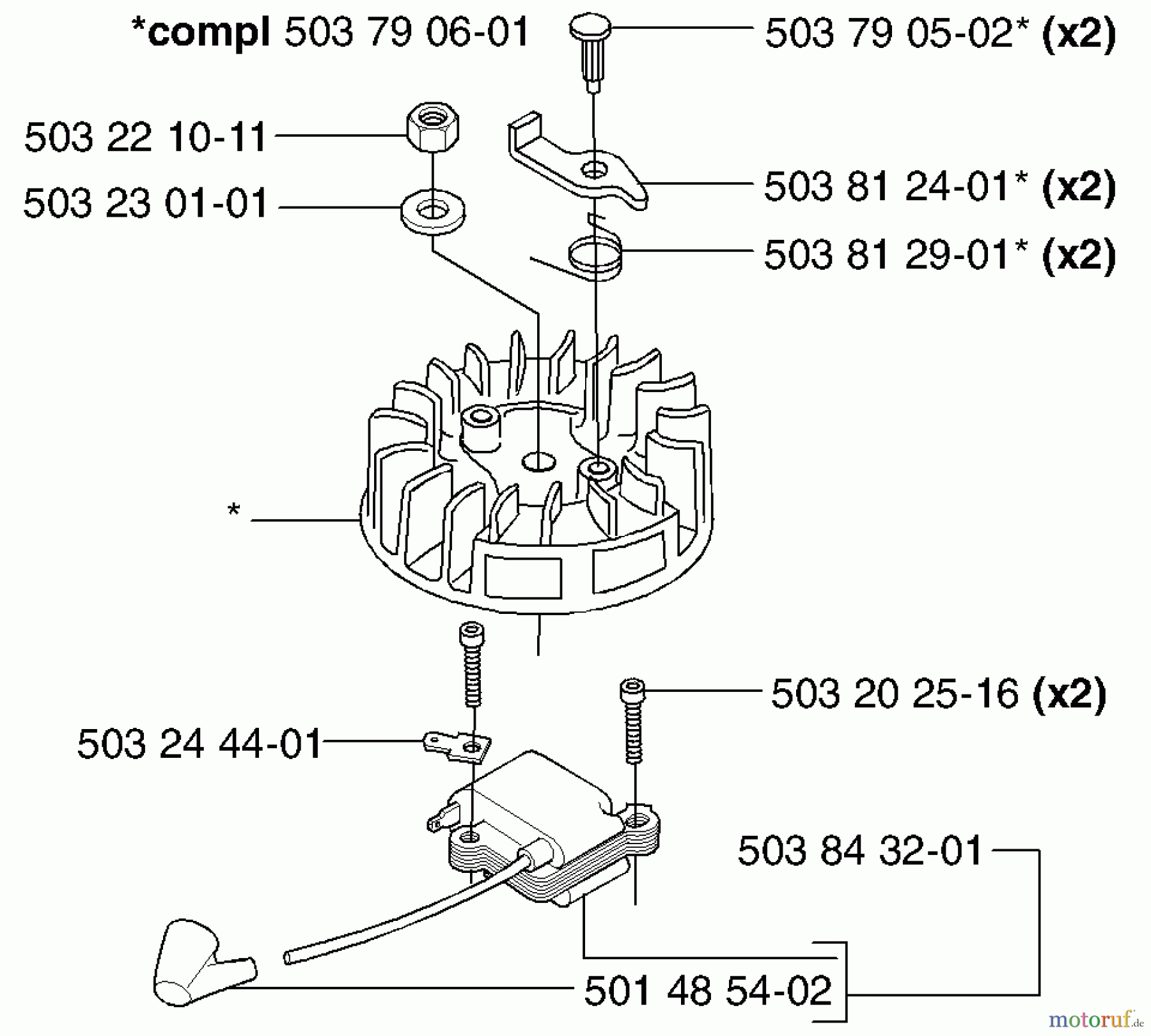  Husqvarna Heckenscheren 225 H 75 - Husqvarna Hedge Trimmer (2002-06 & After) Ignition / Flywheel