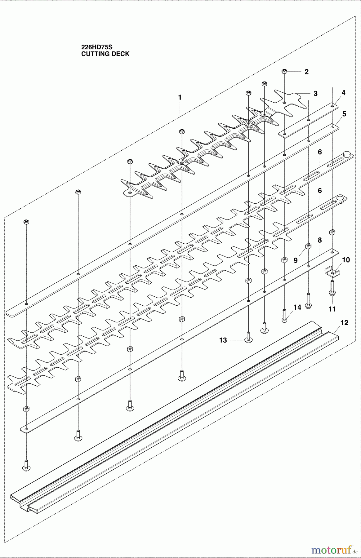  Husqvarna Heckenscheren 226 HD 75 S - Husqvarna Hedge Trimmer (2009-01 & After) Cutting Blades / 75