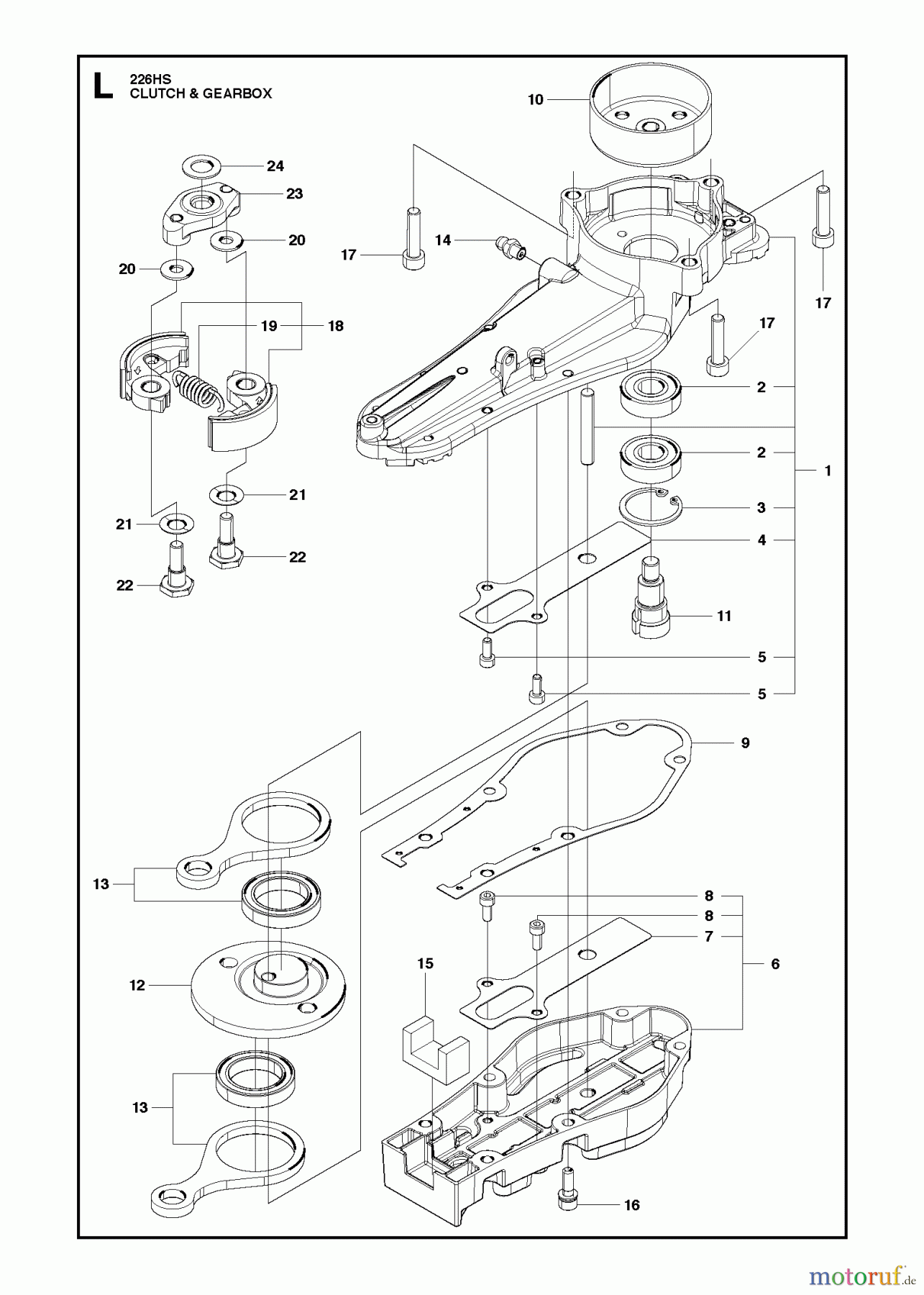  Husqvarna Heckenscheren 226 HS99 S - Husqvarna Hedge Trimmer (2013-02 & After) CLUTCH