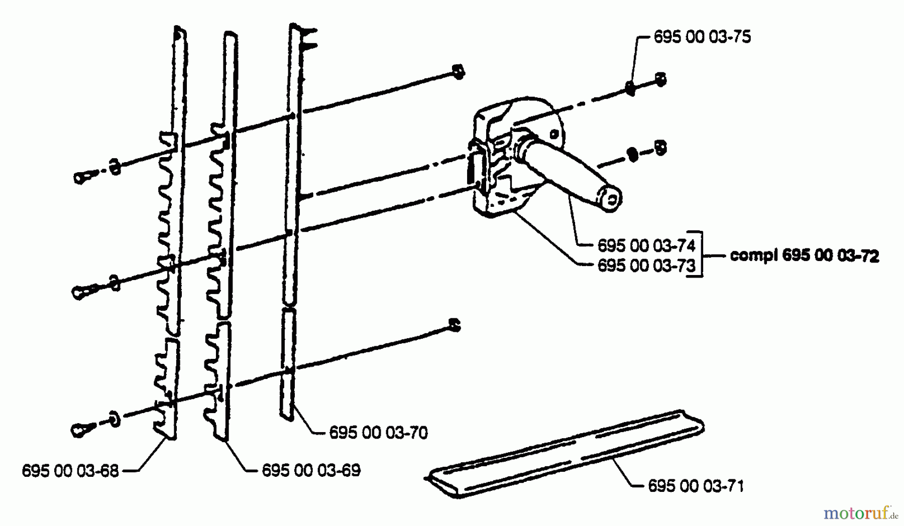  Husqvarna Heckenscheren 25 H - Husqvarna Hedge Trimmer (1993-01 & After) Handles & Blades