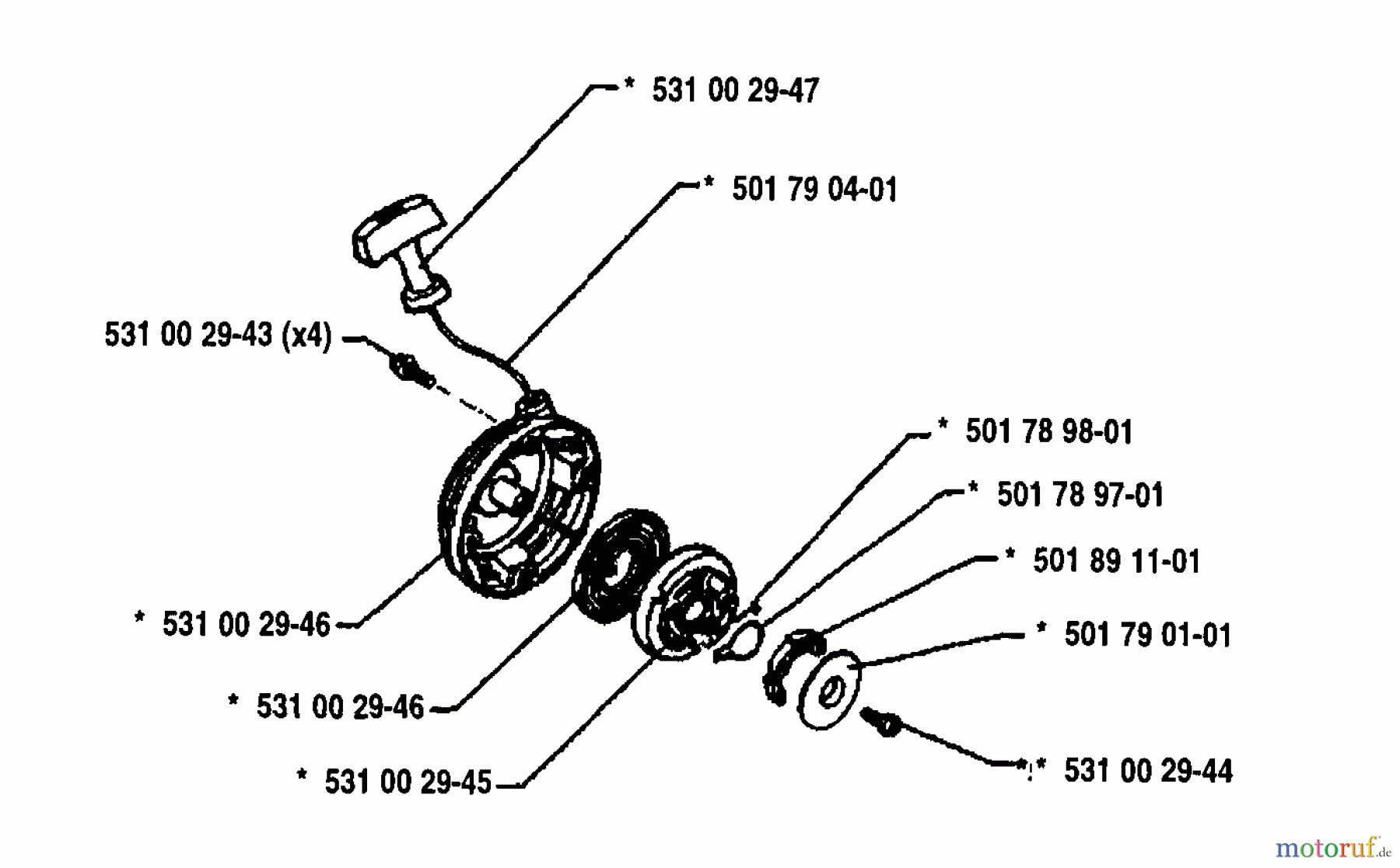  Husqvarna Heckenscheren 26 H - Husqvarna Hedge Trimmer (1994-03 to 1994-12) Starter Assembly