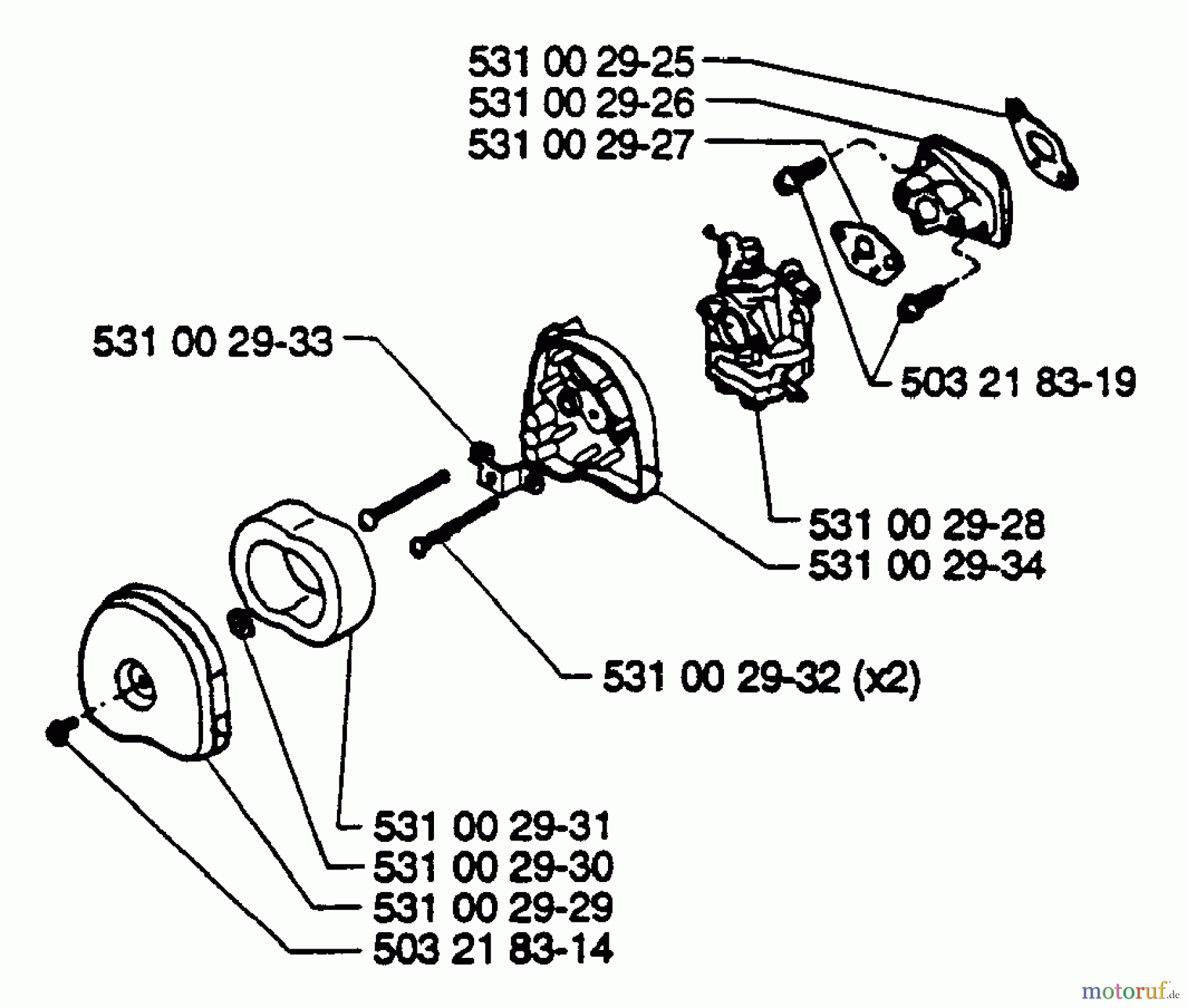  Husqvarna Heckenscheren 26 H - Husqvarna Hedge Trimmer (1995-01 & After) Air Filter