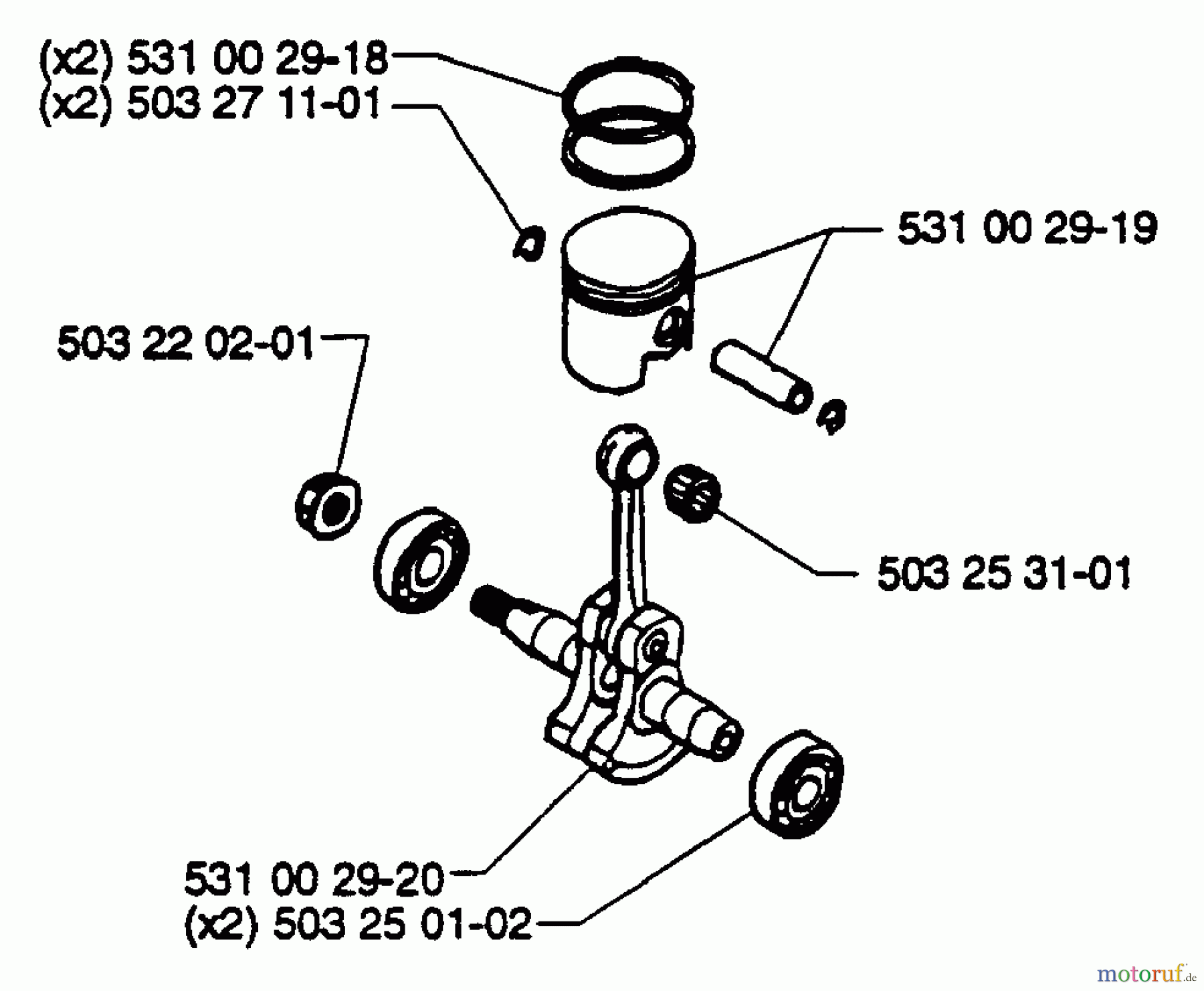  Husqvarna Heckenscheren 26 H - Husqvarna Hedge Trimmer (1995-01 & After) Piston/Crankshaft