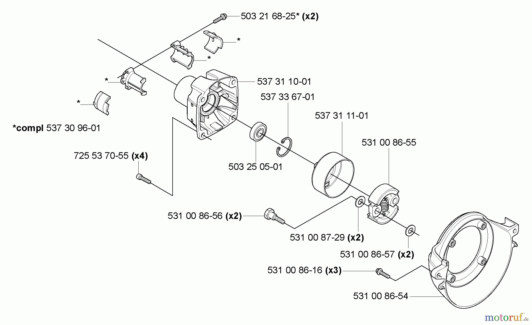  Husqvarna Heckenscheren 324 HDA 55X - Husqvarna Hedge Trimmer (2005-09 & After) Clutch/Drum