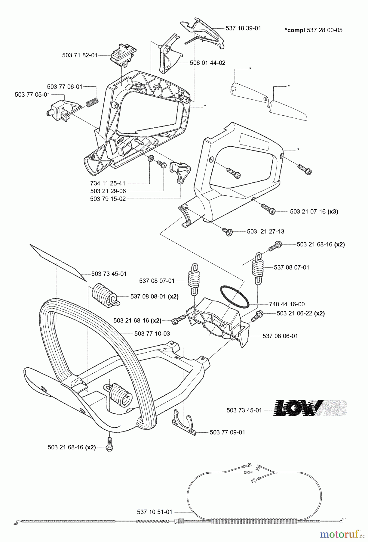  Husqvarna Heckenscheren 326 HD 60X - Husqvarna Hedge Trimmer (2003-01 to 2006-06) Handles / Throttle