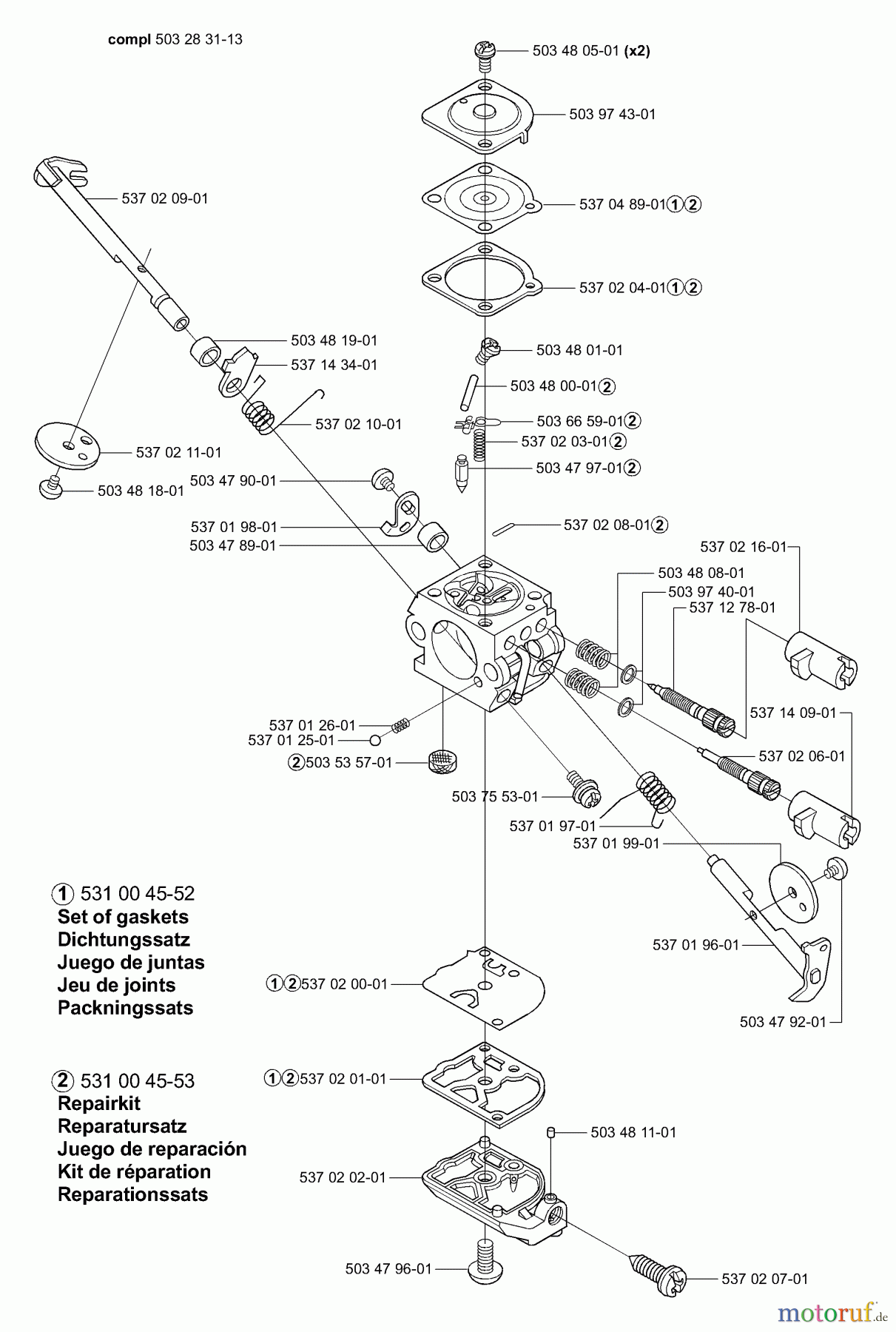  Husqvarna Heckenscheren 326 HE 4 - Husqvarna Hedge Trimmer (E-tech 2 & After) Carburetor Parts