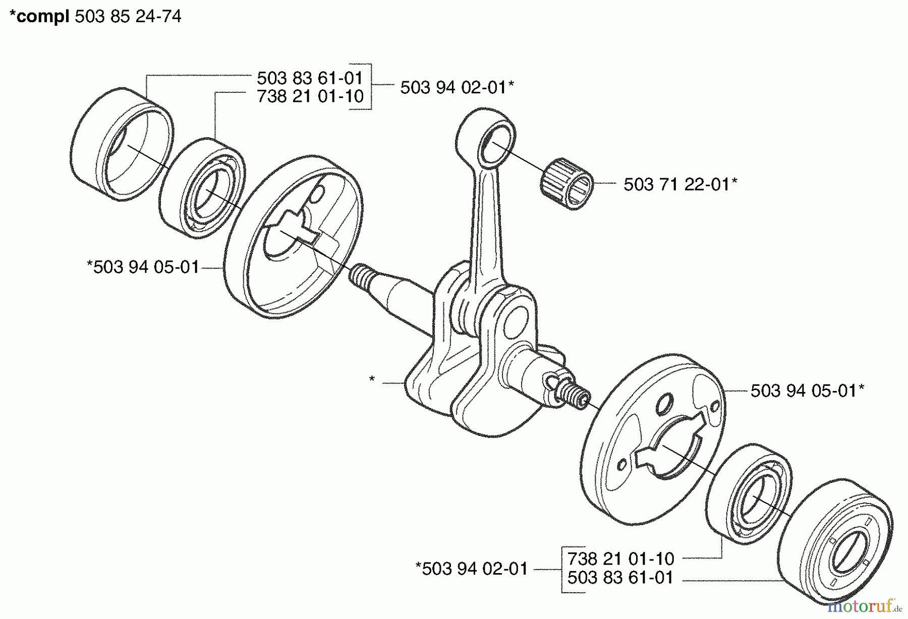  Husqvarna Heckenscheren 326 HE 3X - Husqvarna Hedge Trimmer (2003-01 to 2003-12) Crankshaft