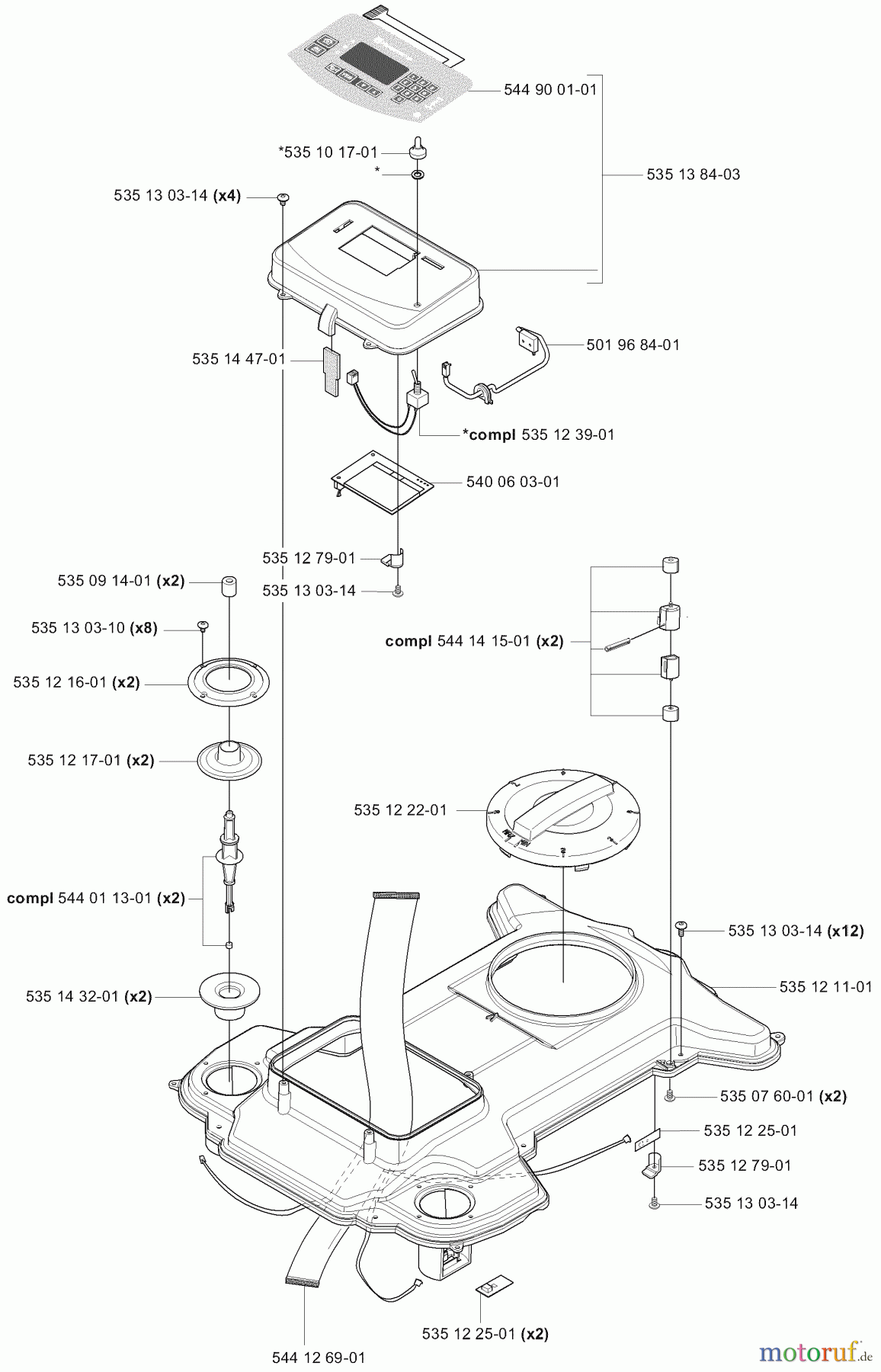  Husqvarna Automower, Mähroboter 220 AC - Husqvarna Auto Mower (2007-05 to 2008-01) Key Pad / Upper Chassis