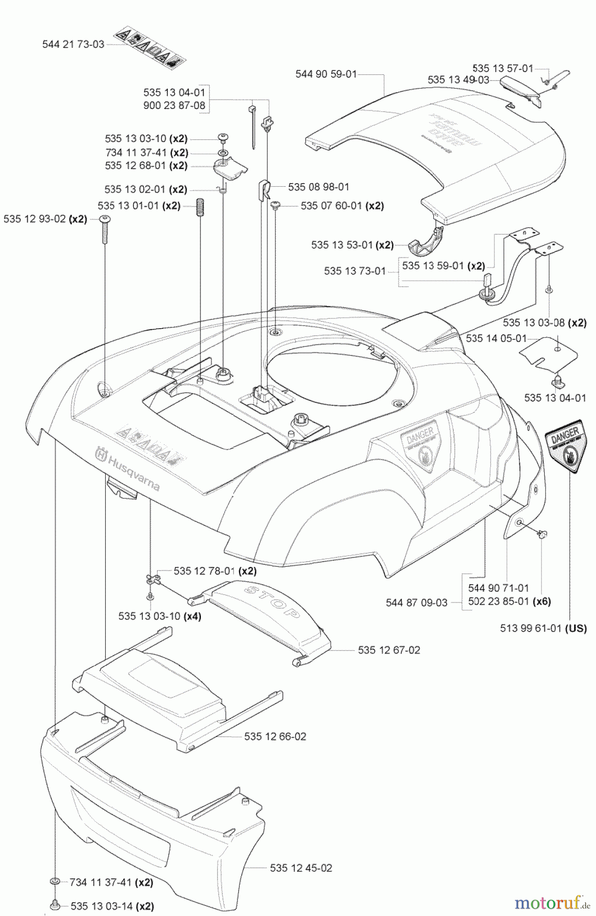  Husqvarna Automower, Mähroboter 230 ACX - Husqvarna Auto Mower (2007-07 to 2008-01) Body / Cover