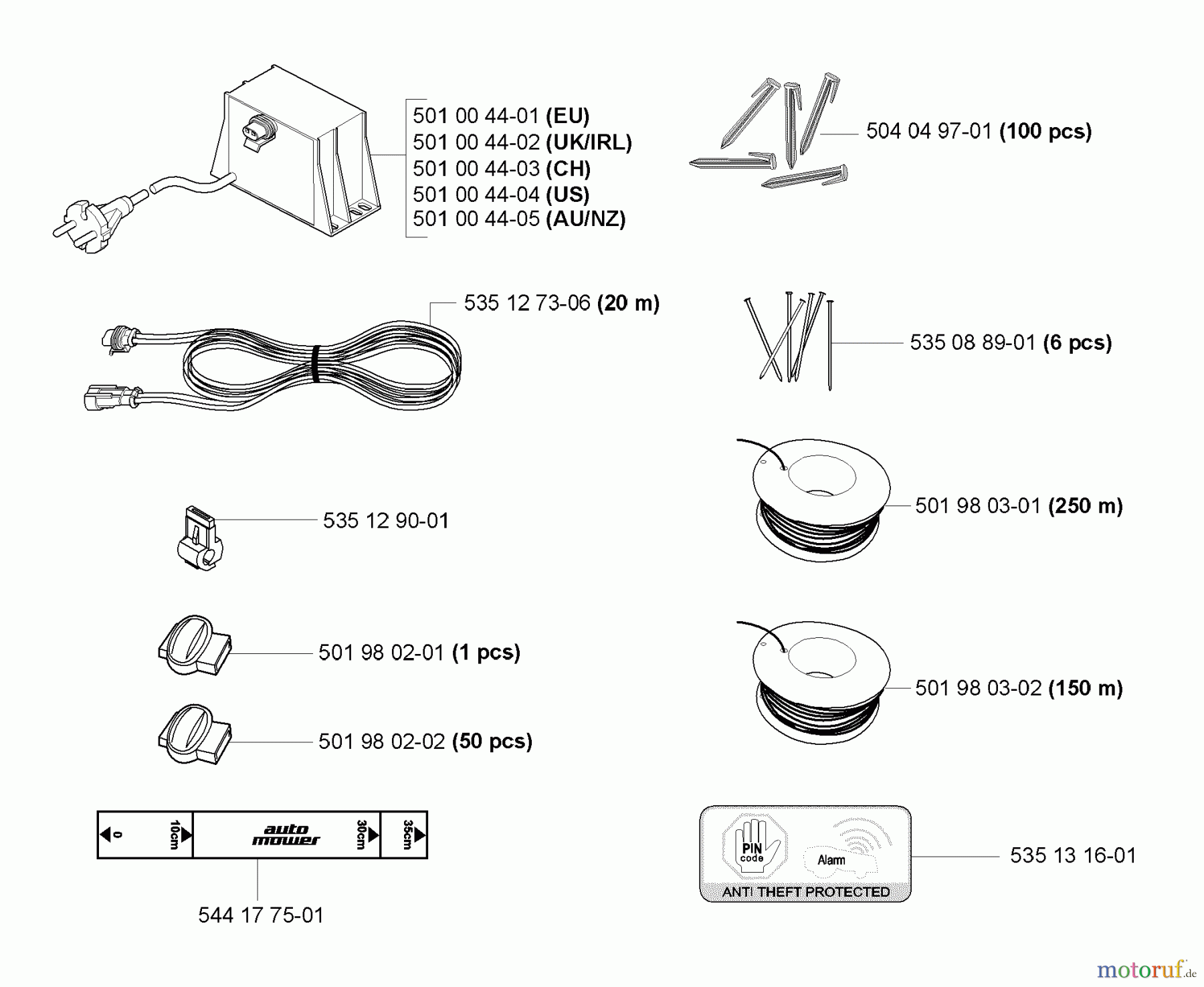  Husqvarna Automower, Mähroboter 230 ACX - Husqvarna Auto Mower (2008-02 to 2009-01) Accessories (Part A)