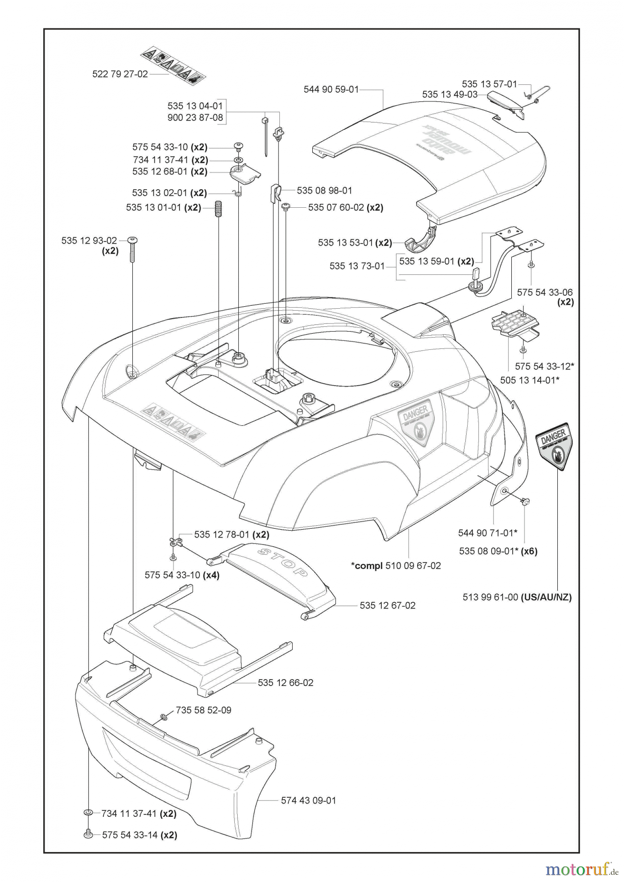  Husqvarna Automower, Mähroboter 230 ACX - Husqvarna Auto Mower (2010-01 & After) Cover