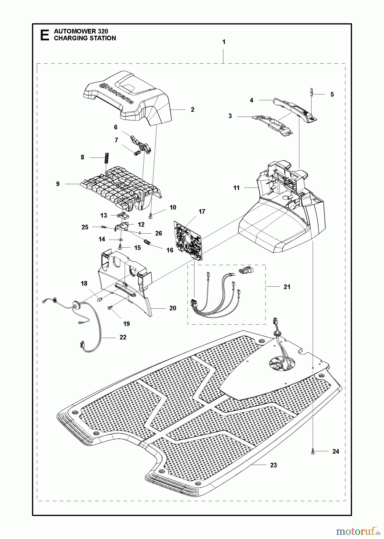  Husqvarna Automower, Mähroboter 320 - Husqvarna Auto Mower (2013-03 & After) CHARGING STATION