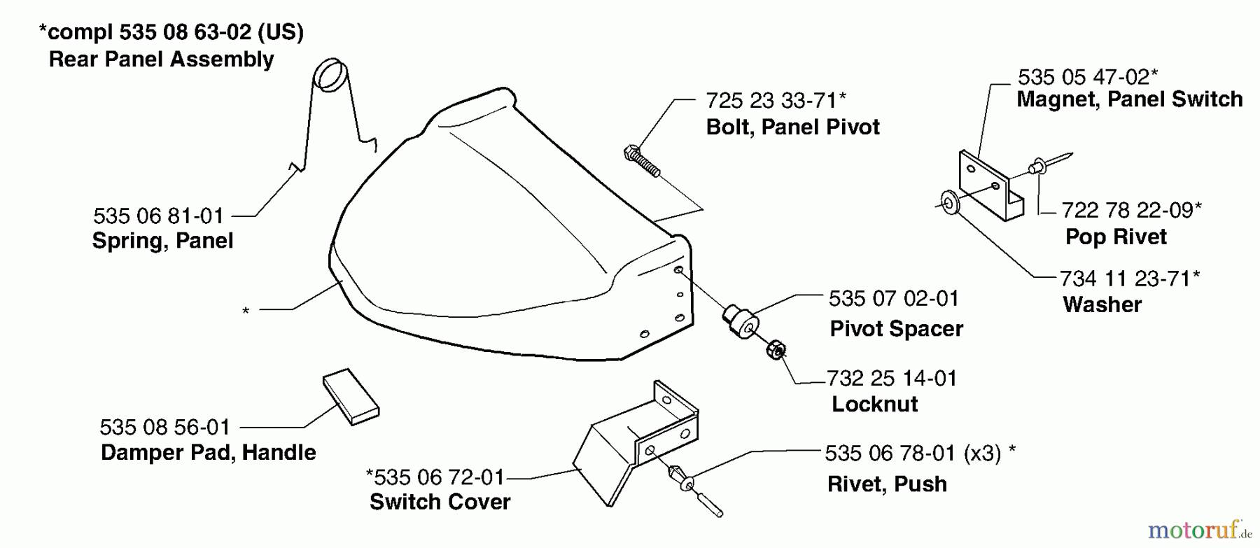  Husqvarna Automower, Mähroboter Husqvarna Auto Mower (2000-02 to 2000-09) Rear Panel Assembly