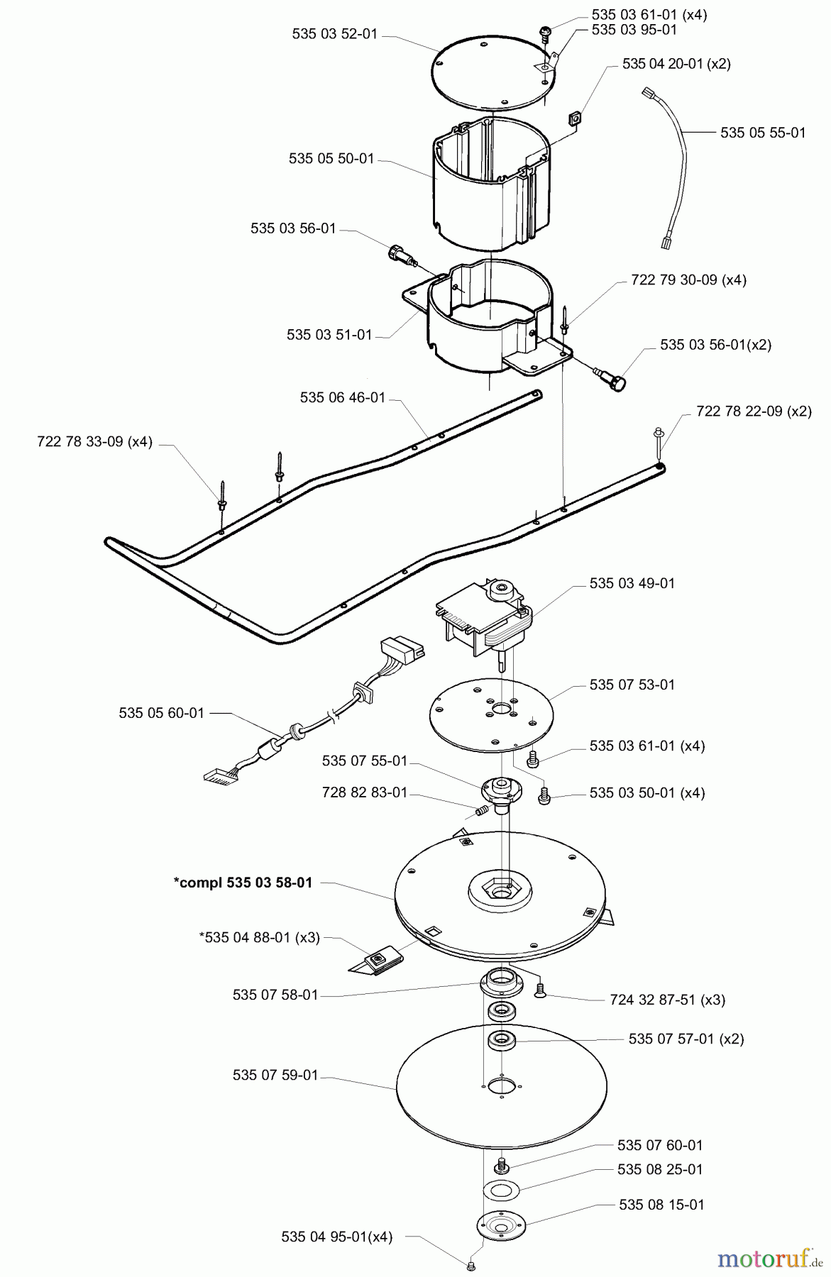  Husqvarna Automower, Mähroboter Husqvarna Solar Auto Mower (1999-02 to 2000-01) Motor/Blade System