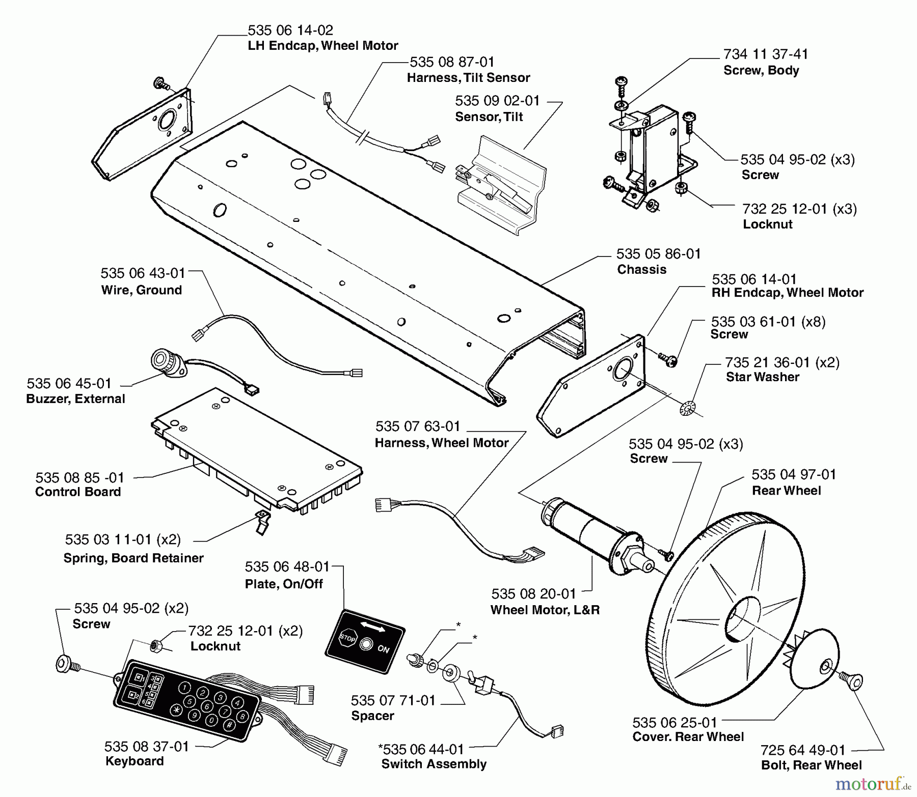  Husqvarna Automower, Mähroboter Husqvarna Solar Auto Mower (2000-02 to 2000-12) Ground Drive / Control Panel