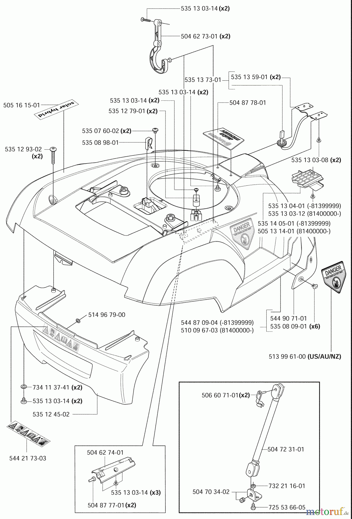  Husqvarna Automower, Mähroboter Husqvarna Solar Auto Mower Hybrid (2008-05 to 2009-10) Body/Top Cover