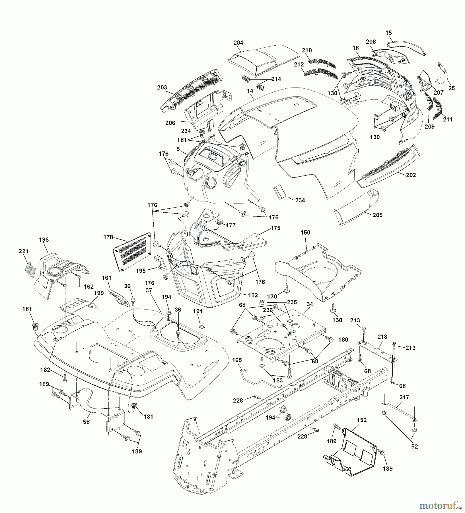  Husqvarna Rasen und Garten Traktoren 2754GLS (96043004700) - Husqvarna Lawn Tractor (2008-01 & After) Chassis