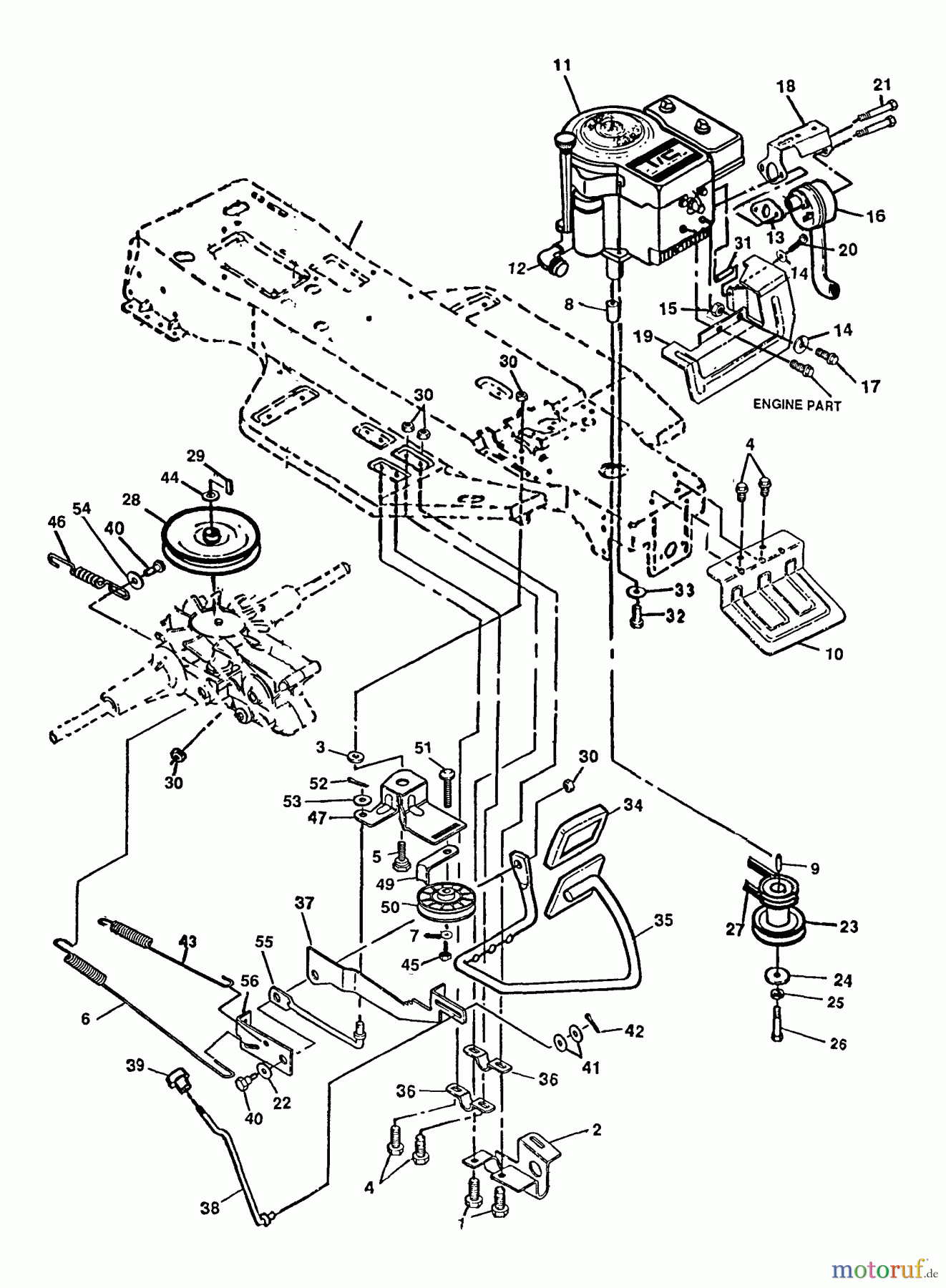  Husqvarna Rasen und Garten Traktoren 4125H - Husqvarna Lawn Tractor (1991-01 to 1991-12) Drive/Engine