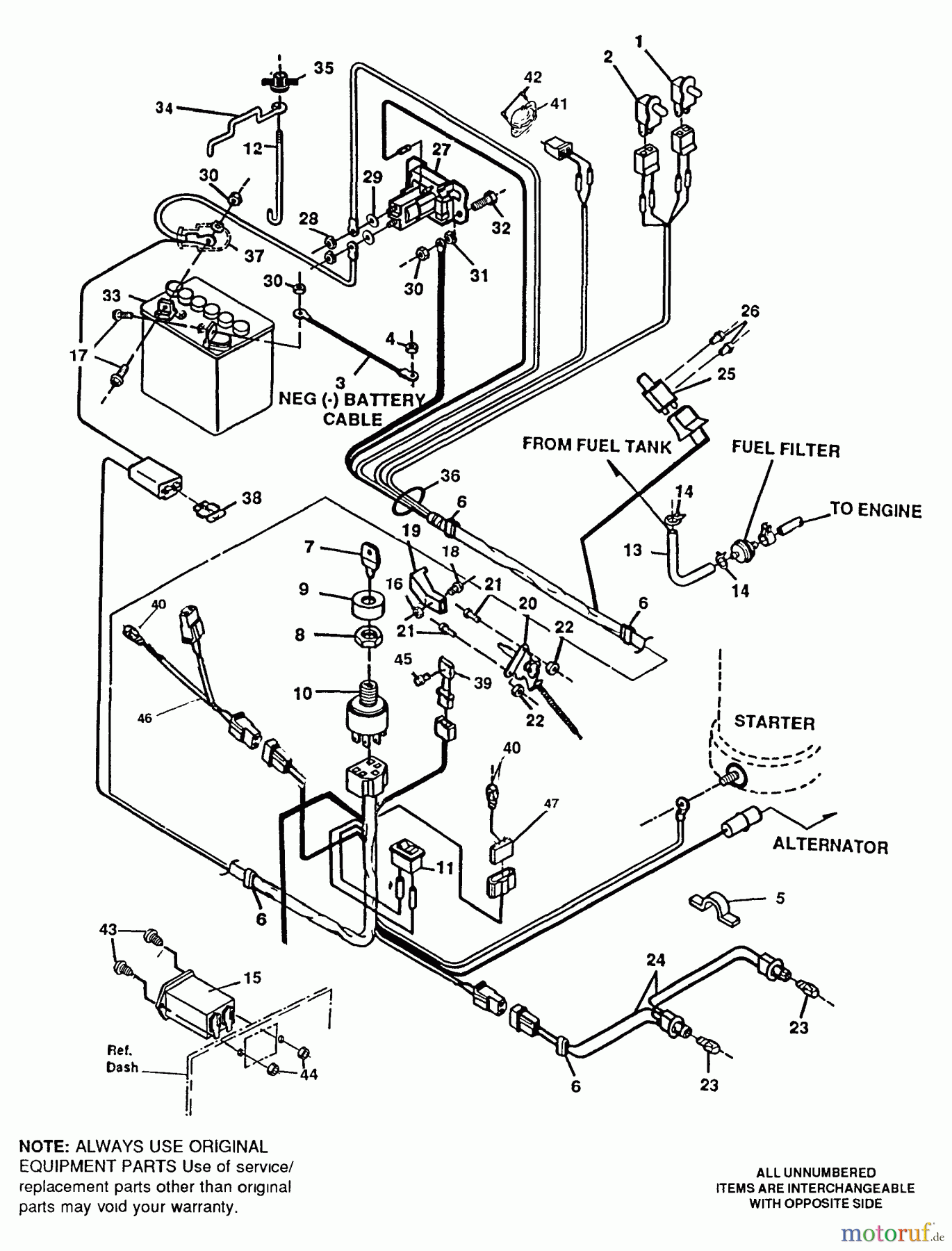  Husqvarna Rasen und Garten Traktoren 4125H - Husqvarna Lawn Tractor (1991-01 to 1991-12) Electrical