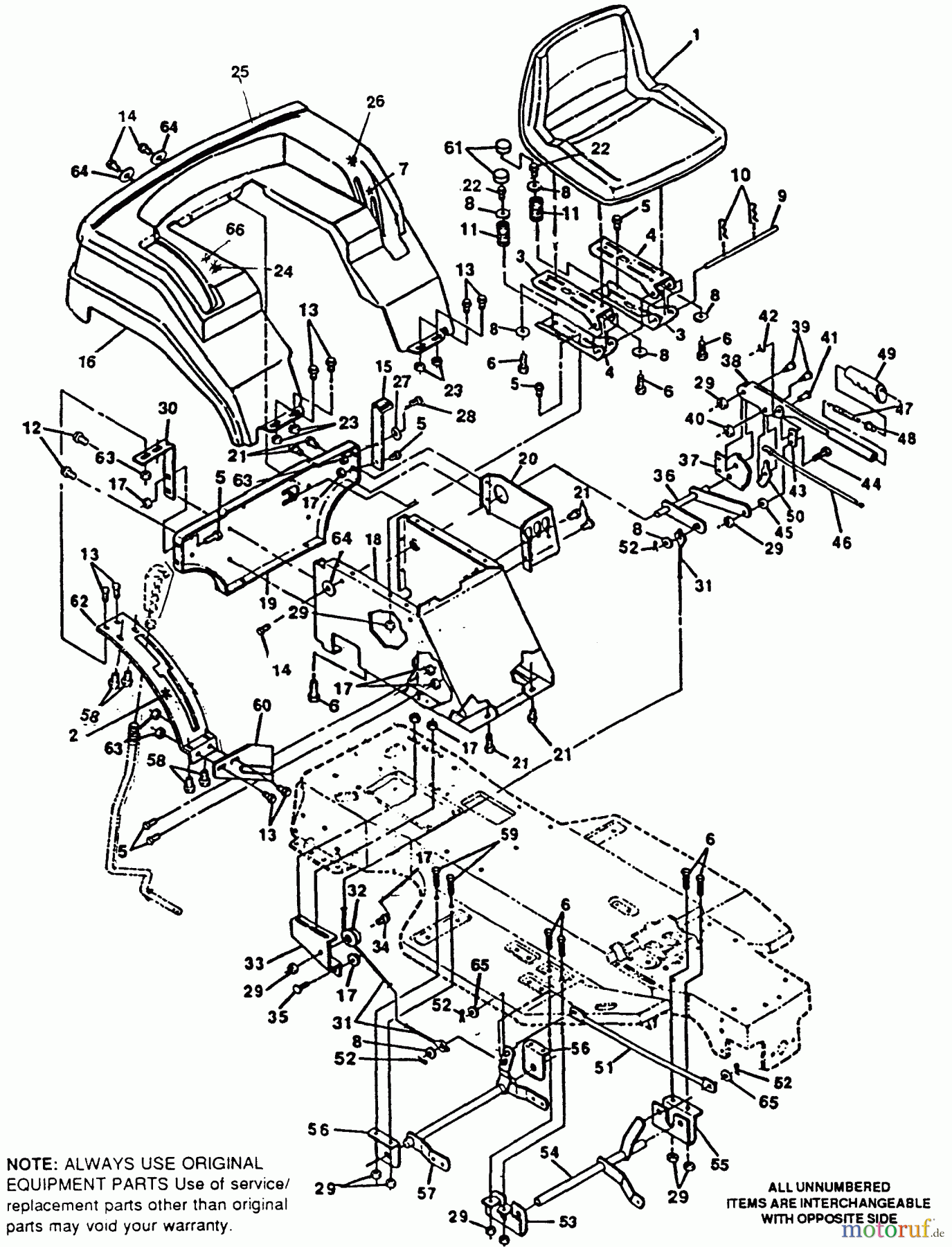  Husqvarna Rasen und Garten Traktoren 4140H - Husqvarna Lawn Tractor (1991-01 to 1991-12) Chassis/Seat