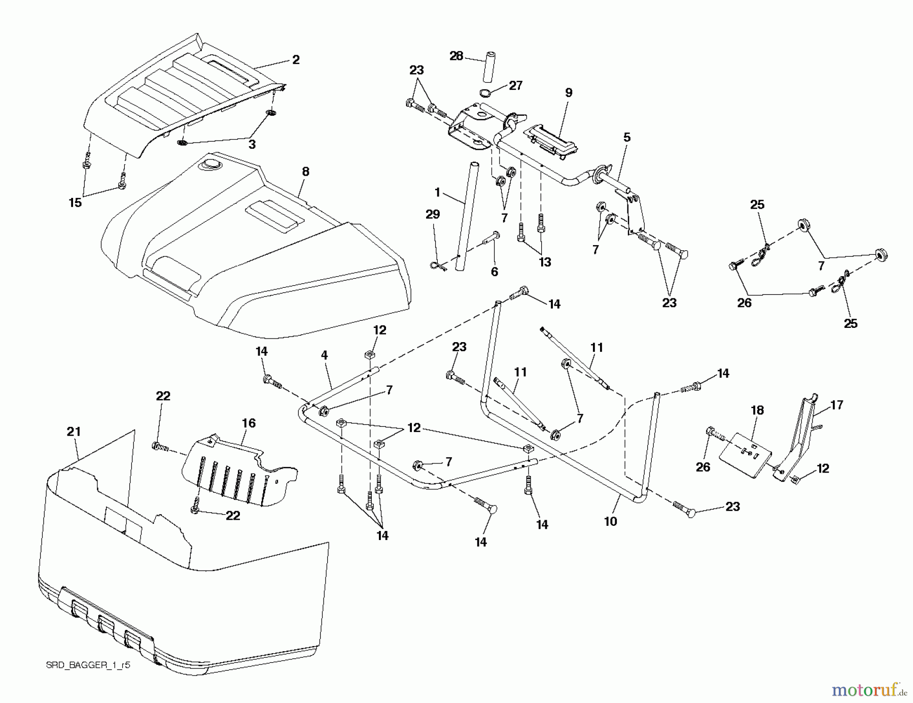  Husqvarna Rasen und Garten Traktoren CT 126 (96051000705) - Husqvarna Lawn Tractor (2013-05) BAGGER