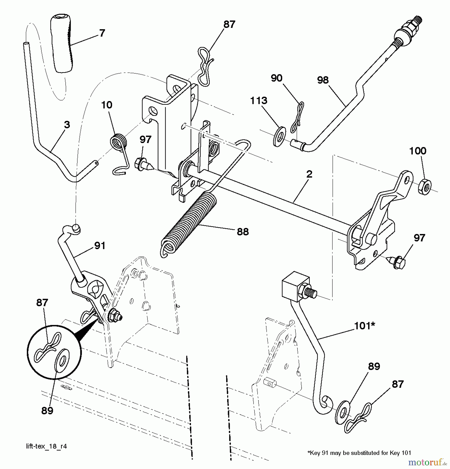  Husqvarna Rasen und Garten Traktoren CT 126 (96051000704) - Husqvarna Lawn Tractor (2012-08 & After) MOWER LIFT / DECK LIFT