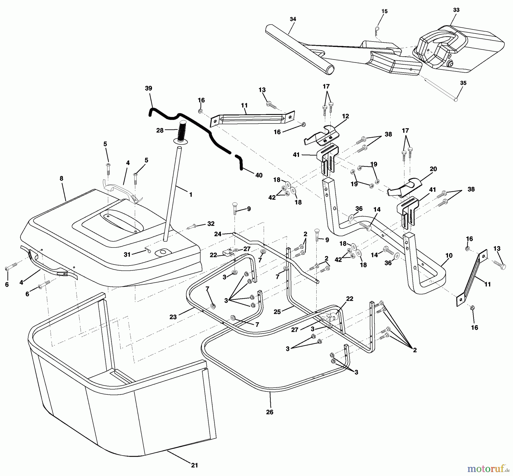  Husqvarna Rasen und Garten Traktoren CT 130 (954170017) (HECT130C) - Husqvarna Lawn Tractor (2000-02 to 2001-07) Bagger