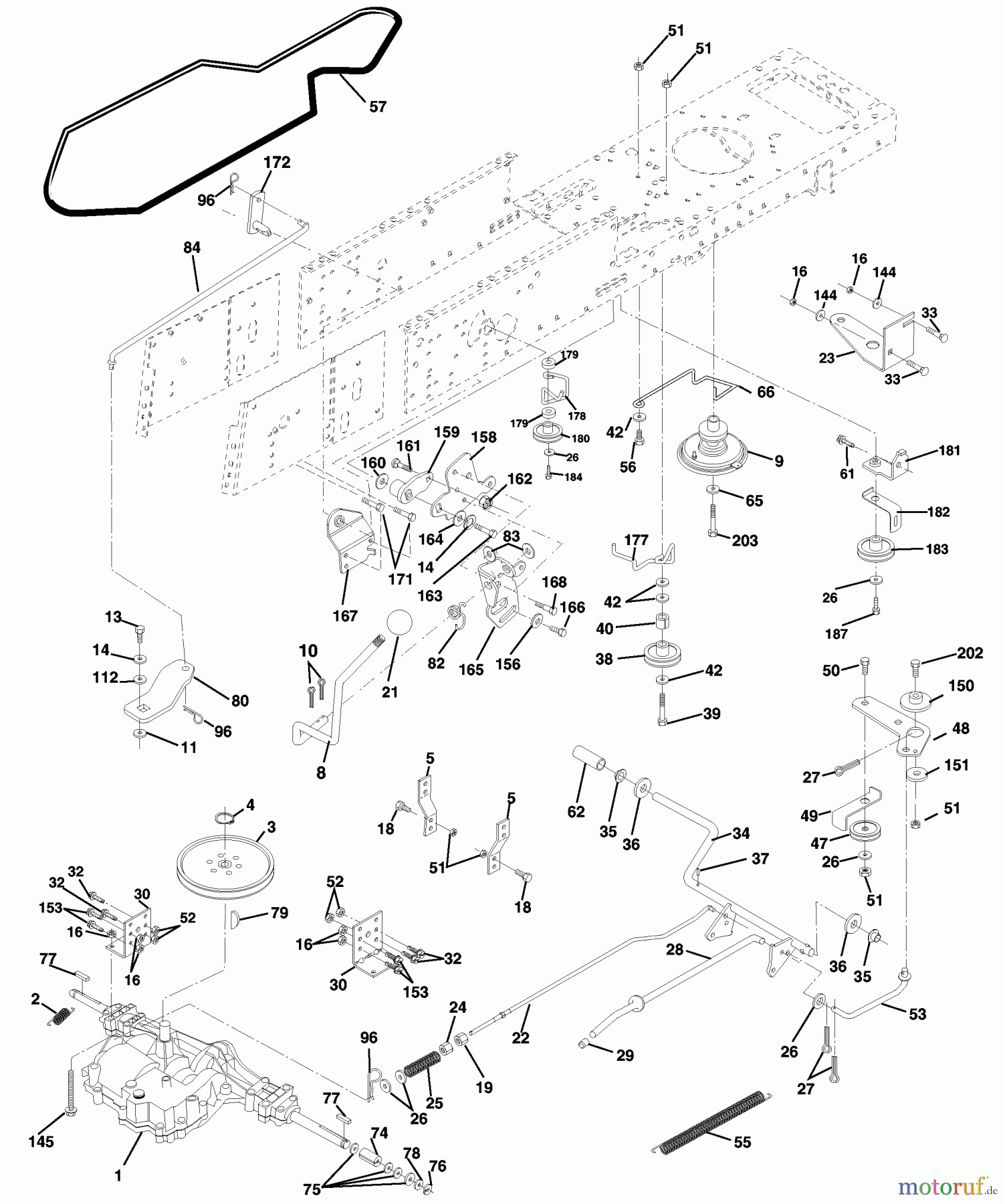  Husqvarna Rasen und Garten Traktoren CT 130 (954170017) (HECT130C) - Husqvarna Lawn Tractor (2000-02 to 2001-07) Drive