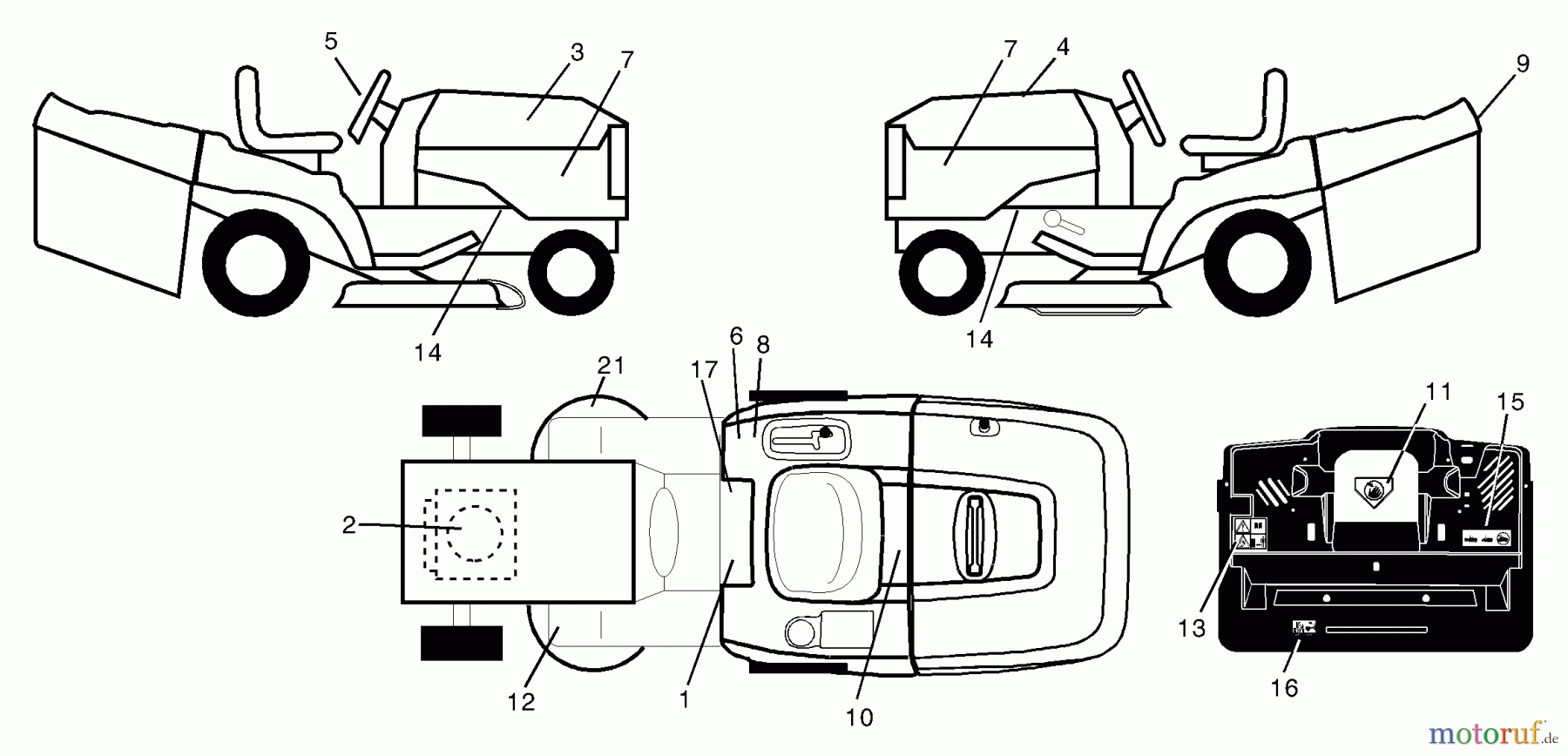  Husqvarna Rasen und Garten Traktoren CT 130 (954170017) (HECT130D) - Husqvarna Lawn Tractor (2001-08 & After) Decals