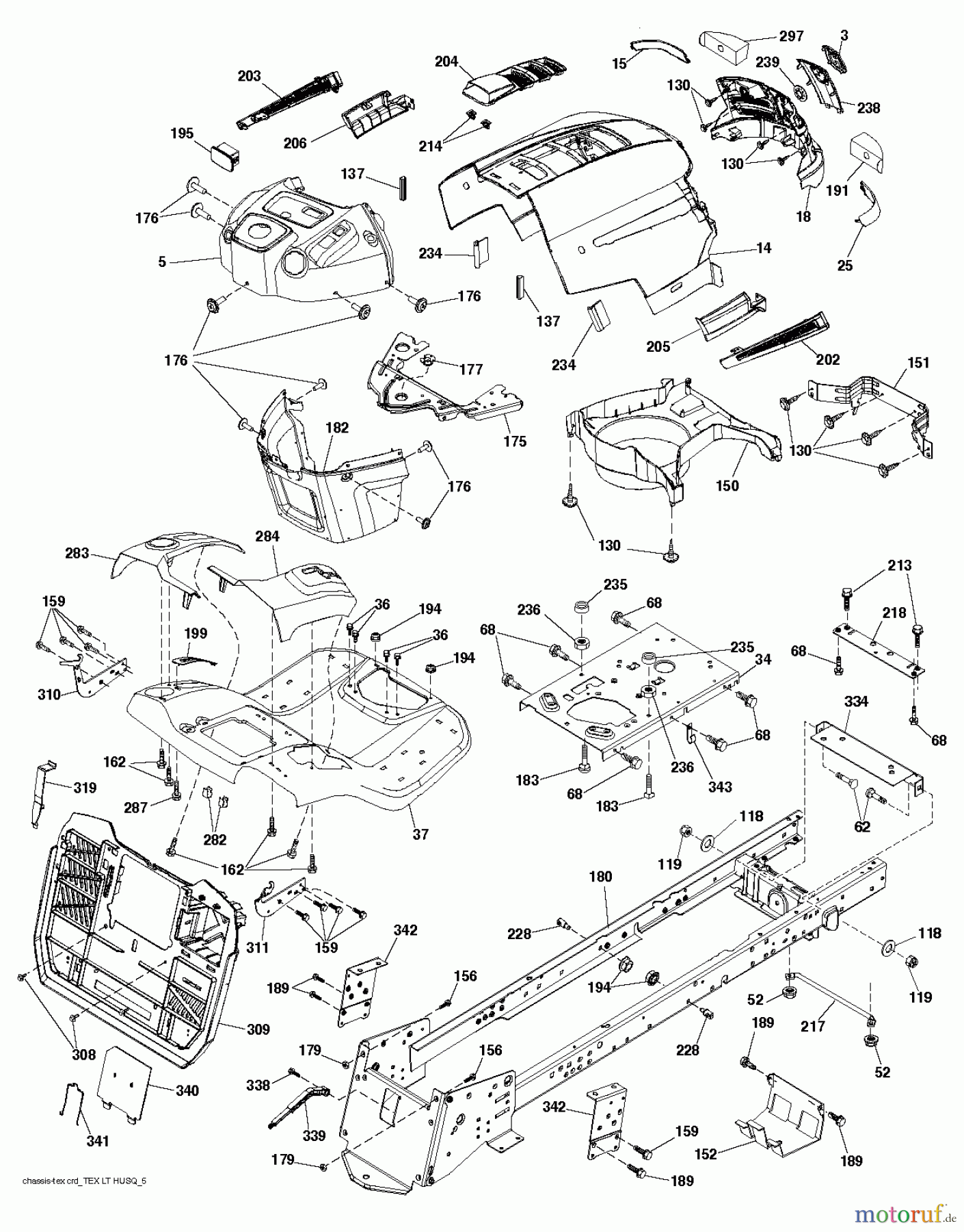  Husqvarna Rasen und Garten Traktoren CT 154 (96051002501) - Husqvarna Lawn Tractor (2012-08 & After) CHASSIS ENCLOSURES