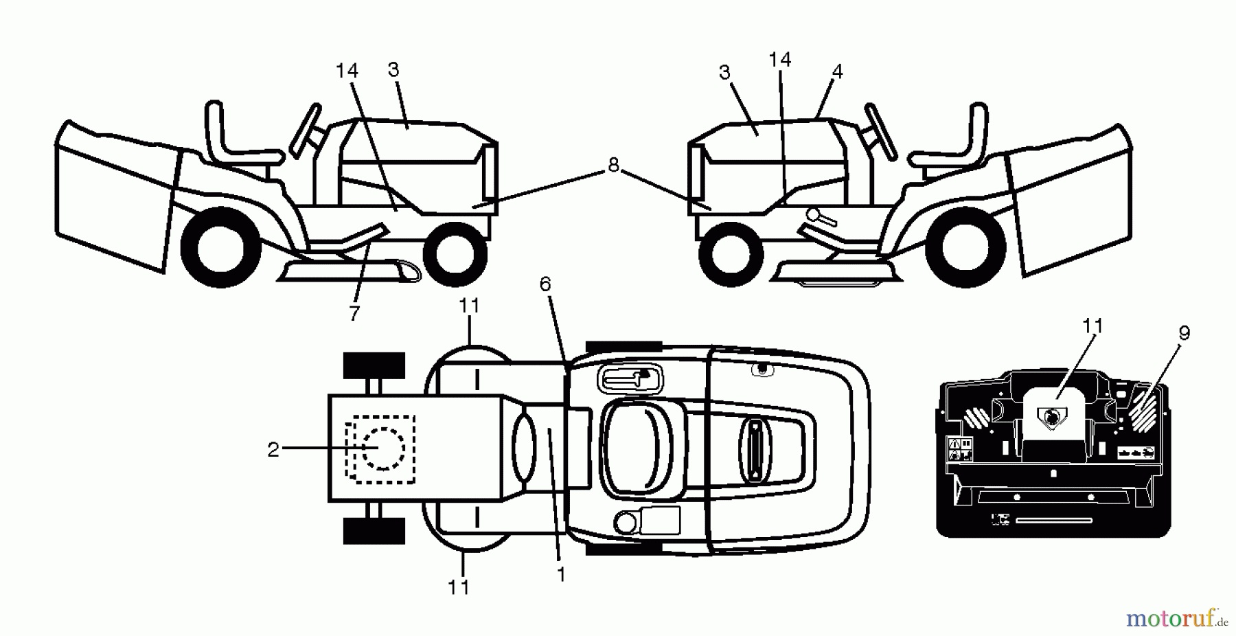  Husqvarna Rasen und Garten Traktoren CT 154 (96051002501) - Husqvarna Lawn Tractor (2012-08 & After) DECALS