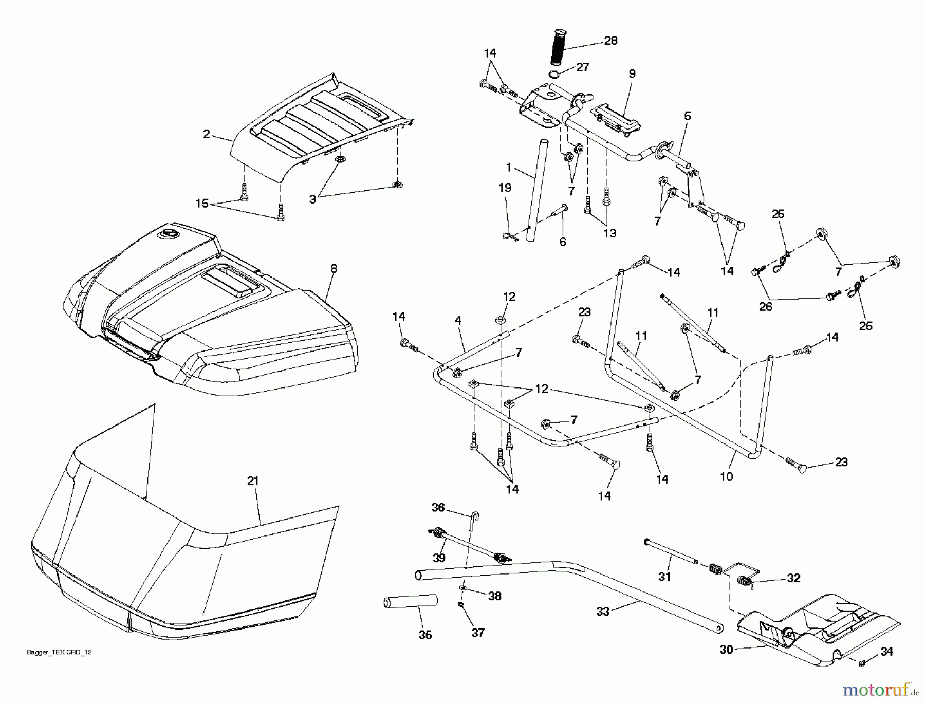  Husqvarna Rasen und Garten Traktoren CT 154 (96051002600) - Husqvarna Lawn Tractor (2012-01 & After) BAGGER