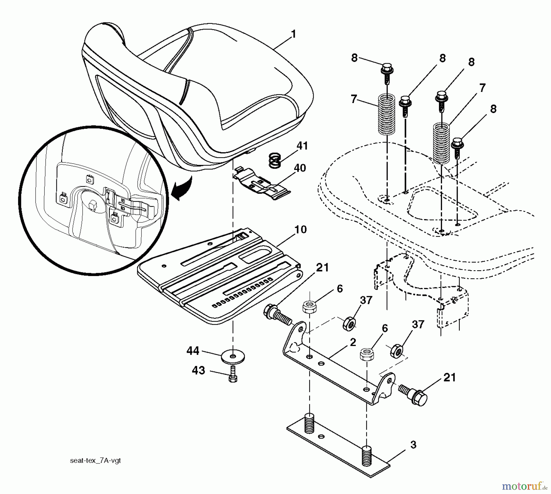  Husqvarna Rasen und Garten Traktoren CTH 126 (96051001400) - Husqvarna Lawn Tractor (2010-11 & After) SEAT