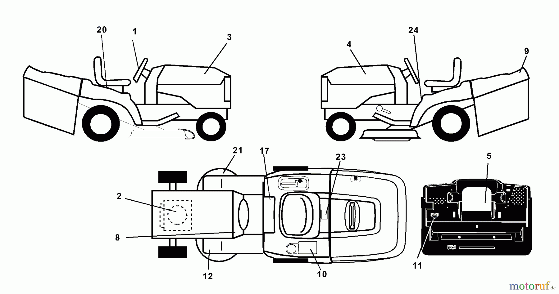  Husqvarna Rasen und Garten Traktoren CTH 130 (954140100A) - Husqvarna Lawn Tractor (1999-10 & After) Decals