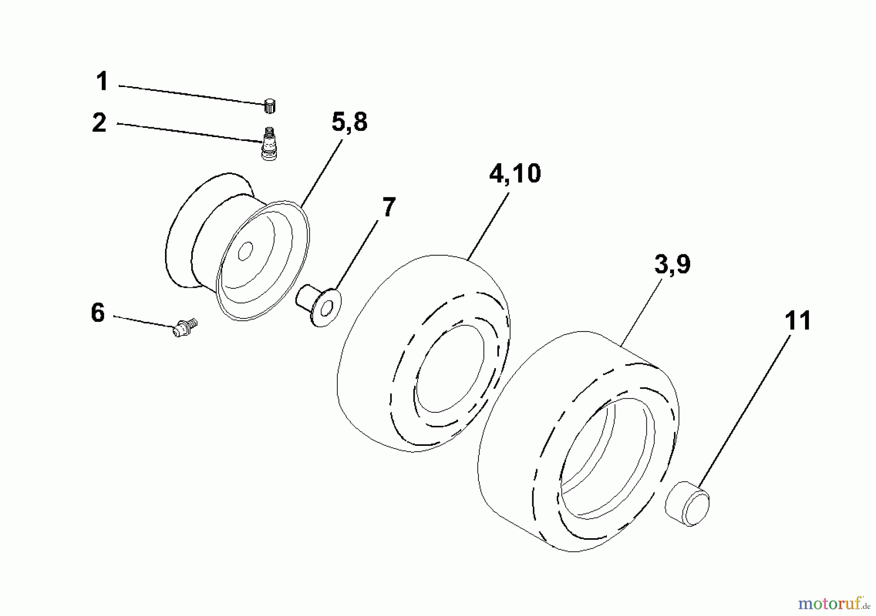  Husqvarna Rasen und Garten Traktoren CTH 130 (954140100A) - Husqvarna Lawn Tractor (1999-10 & After) Wheels & Tires