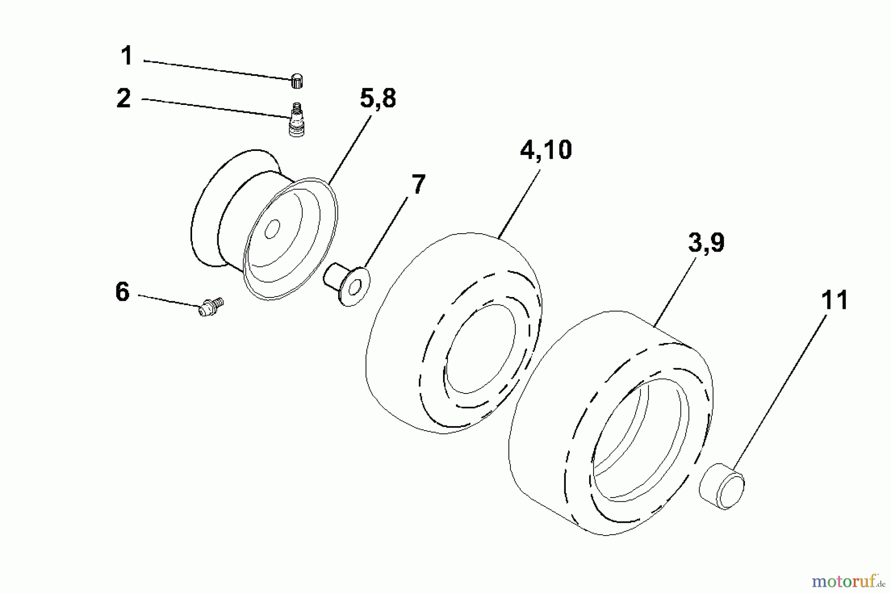  Husqvarna Rasen und Garten Traktoren CTH 150 (954140101A) - Husqvarna Lawn Tractor (1999-10 & After) Wheels & Tires