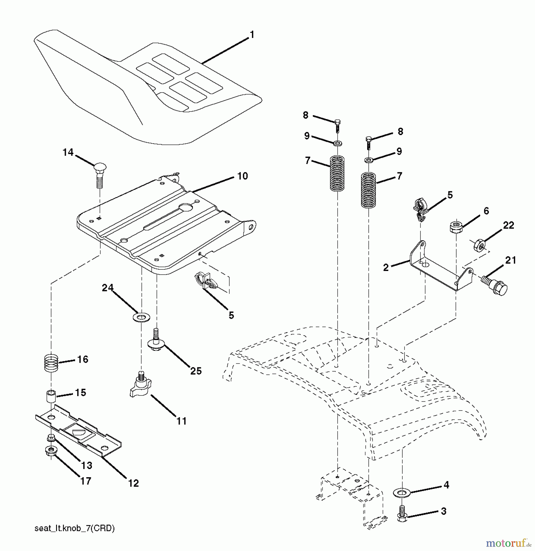  Husqvarna Rasen und Garten Traktoren CTH 151T (96061034301) - Husqvarna Lawn Tractor (2013-08) SEAT