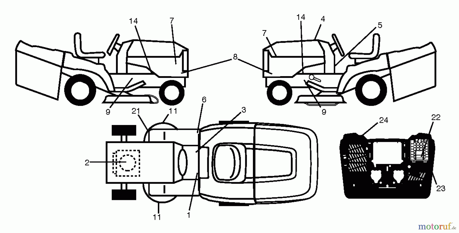  Husqvarna Rasen und Garten Traktoren CTH 164T (96051003200) - Husqvarna Lawn Tractor (2011-11 & After) DECALS