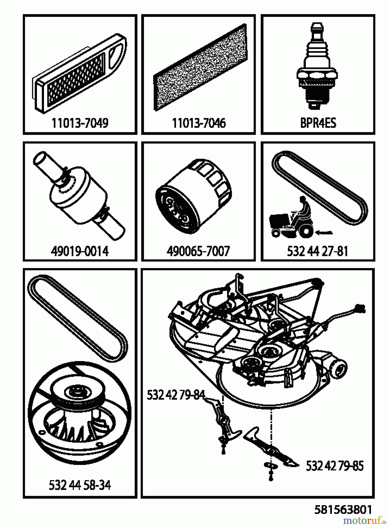  Husqvarna Rasen und Garten Traktoren CTH 164T (96051010700) - Husqvarna Lawn Tractor (2013-07) FREQUENTLY USED PARTS