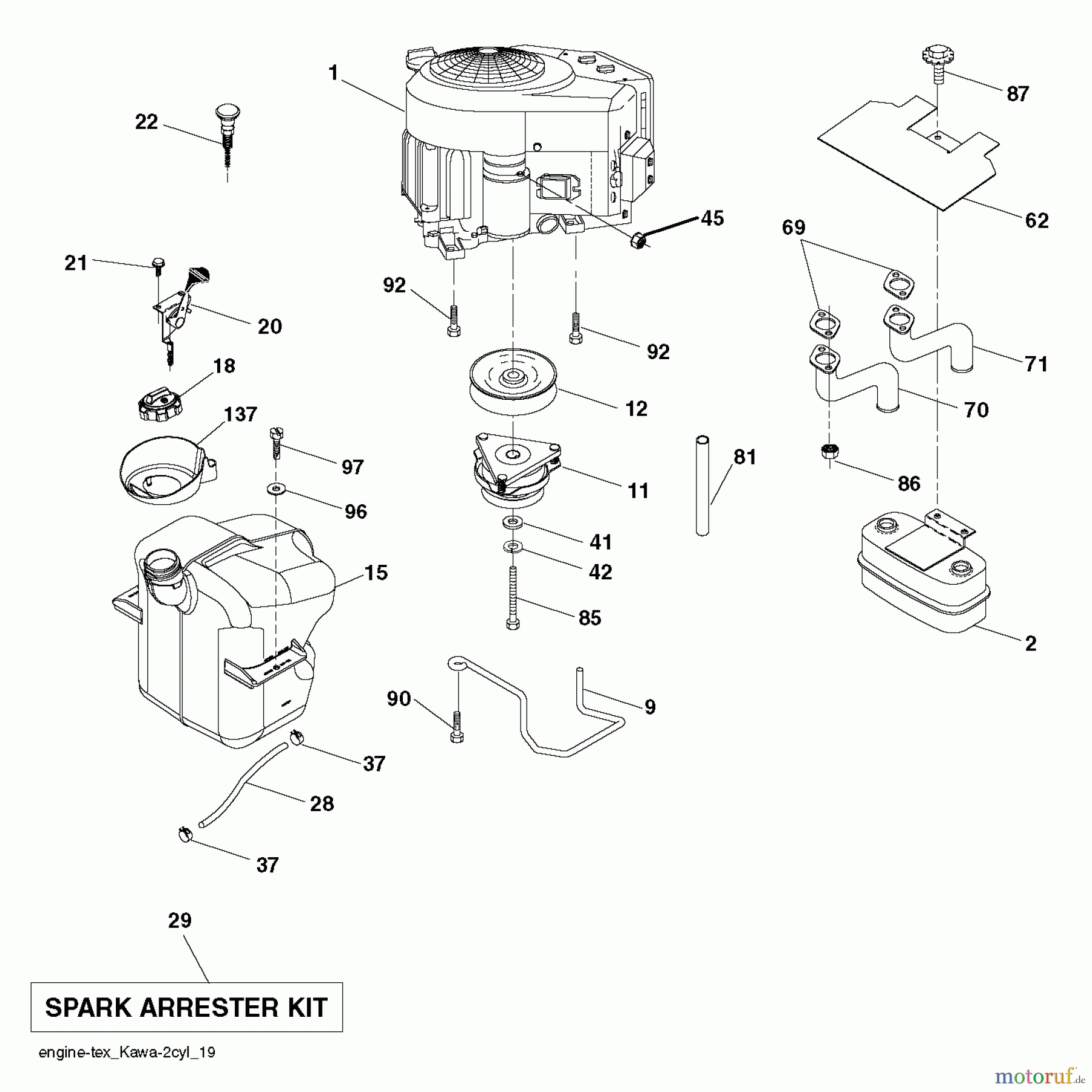  Husqvarna Rasen und Garten Traktoren CTH 184T (96051003300) - Husqvarna Lawn Tractor (2012-01 & After) ENGINE