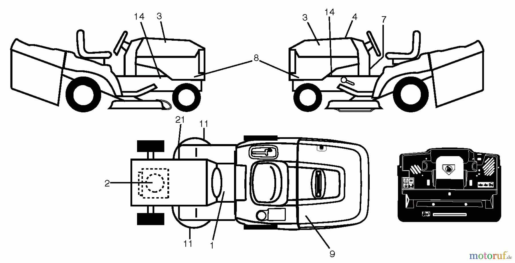  Husqvarna Rasen und Garten Traktoren CTH 184T (96051010800) - Husqvarna Lawn Tractor (2013-06) DECALS