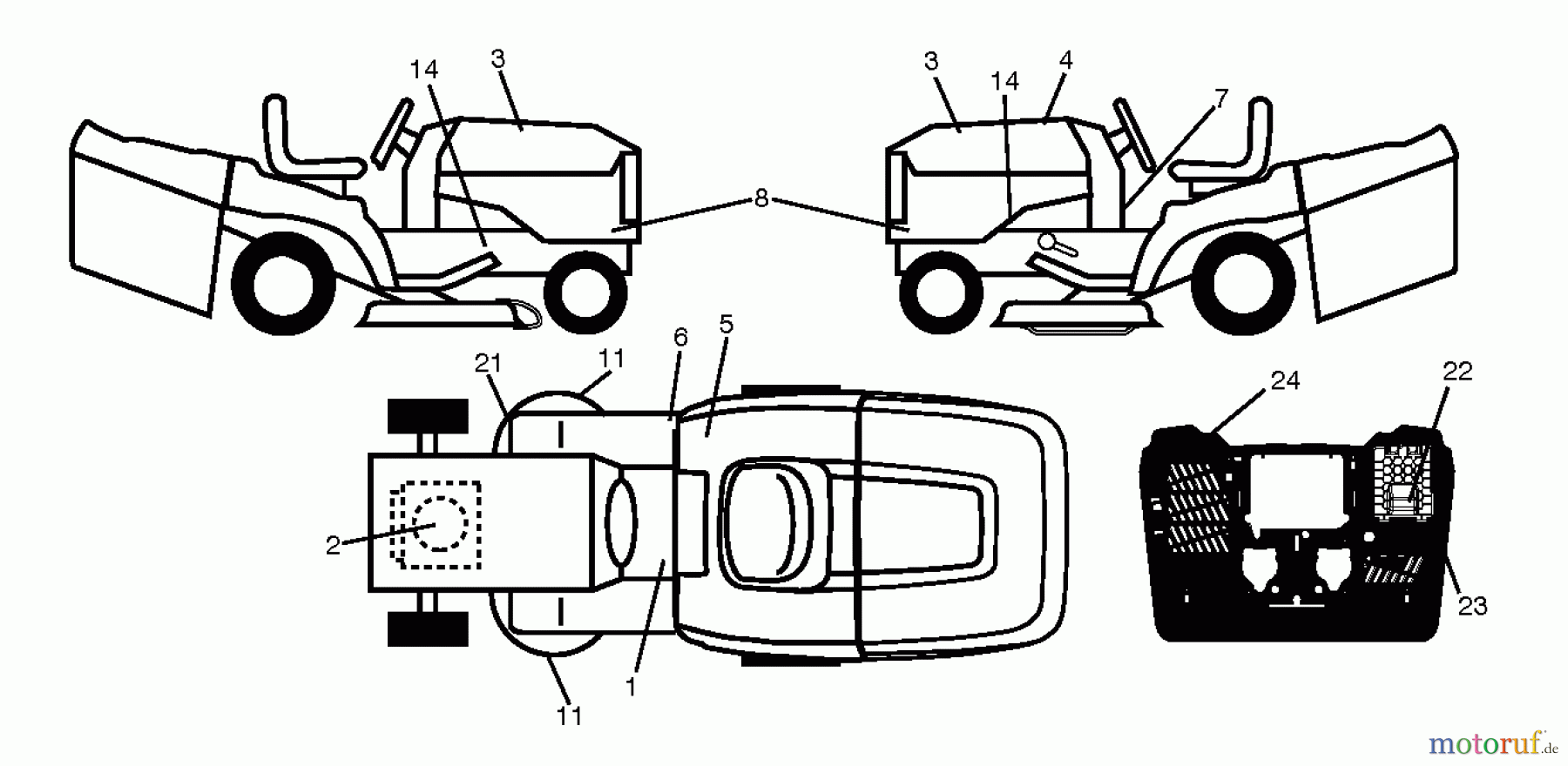  Husqvarna Rasen und Garten Traktoren CTH 194 (96051002902) - Husqvarna Lawn Tractor (2012-07 & After) DECALS