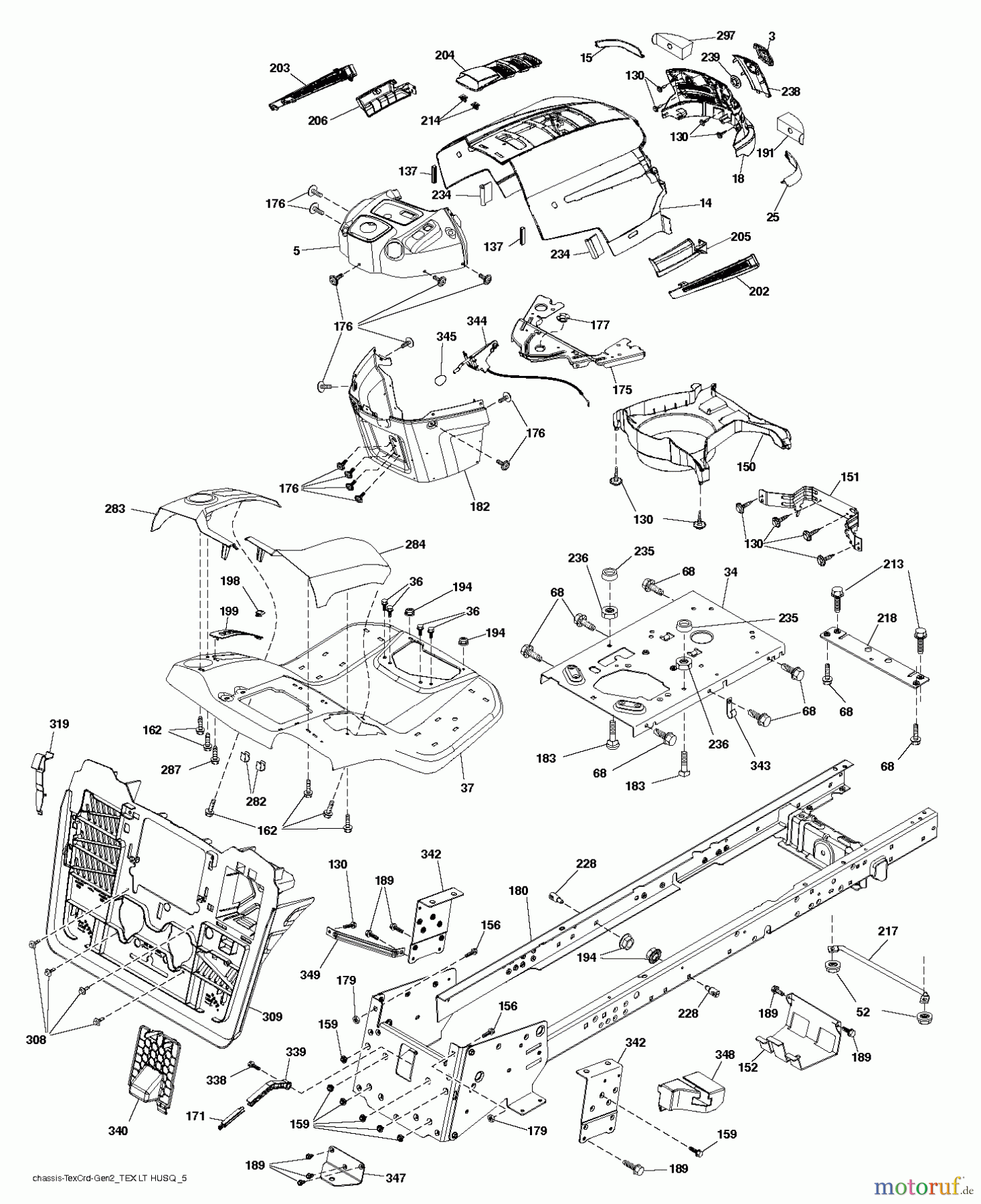  Husqvarna Rasen und Garten Traktoren CTH 194 (96051003000) - Husqvarna Lawn Tractor (2012-01 & After) CHASSIS ENCLOSURES