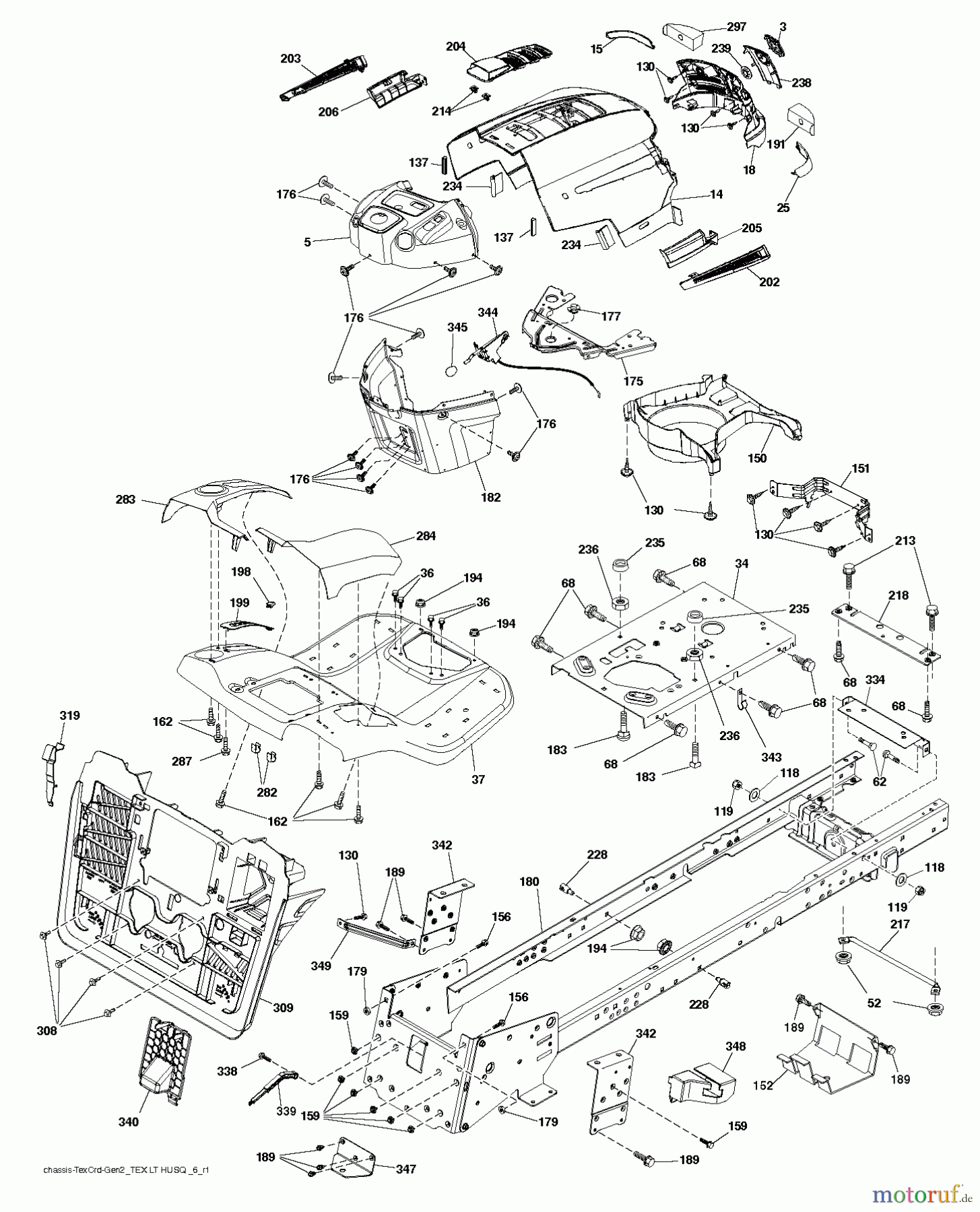  Husqvarna Rasen und Garten Traktoren CTH 194 (96051003001) - Husqvarna Lawn Tractor (2012-05 & After) CHASSIS ENCLOSURES