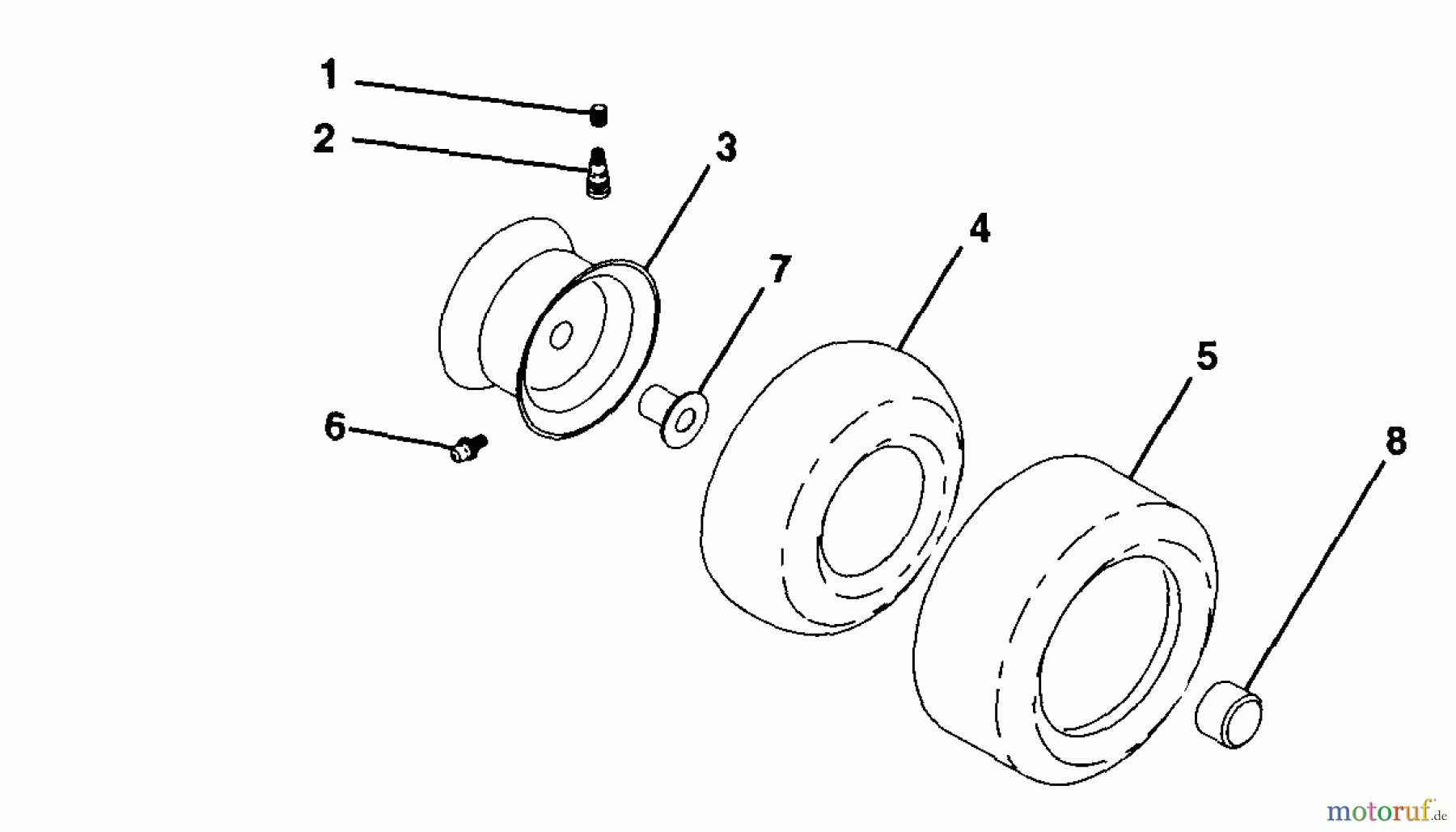  Husqvarna Rasen und Garten Traktoren GT 200 (954830156A) - Husqvarna Garden Tractor (1995-08 & After) Wheels & Tires