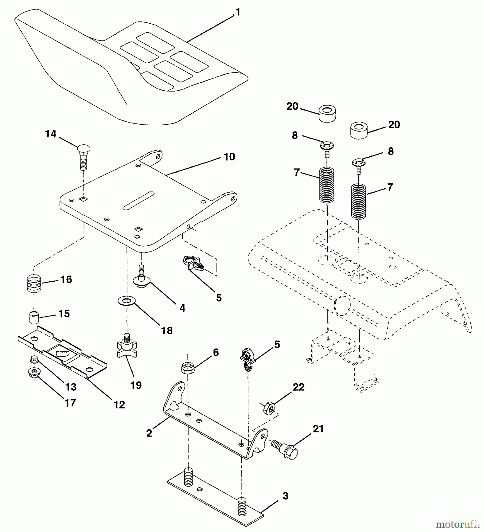  Husqvarna Rasen und Garten Traktoren GT 200 (954840001) (HCGTK200A) - Husqvarna Garden Tractor (1996-01 & After) Seat Assembly